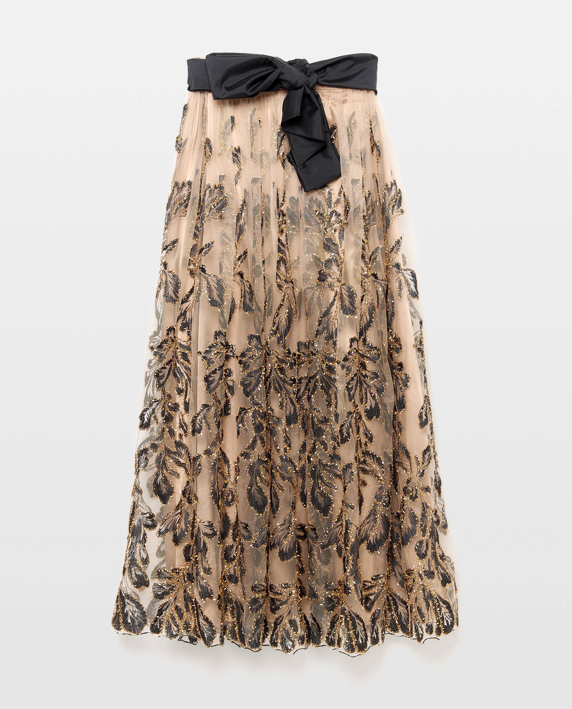 Imagen 5 de Falda con vuelo bordada con contraste - Woman Fiesta El Corte Inglés - Negro Negro
