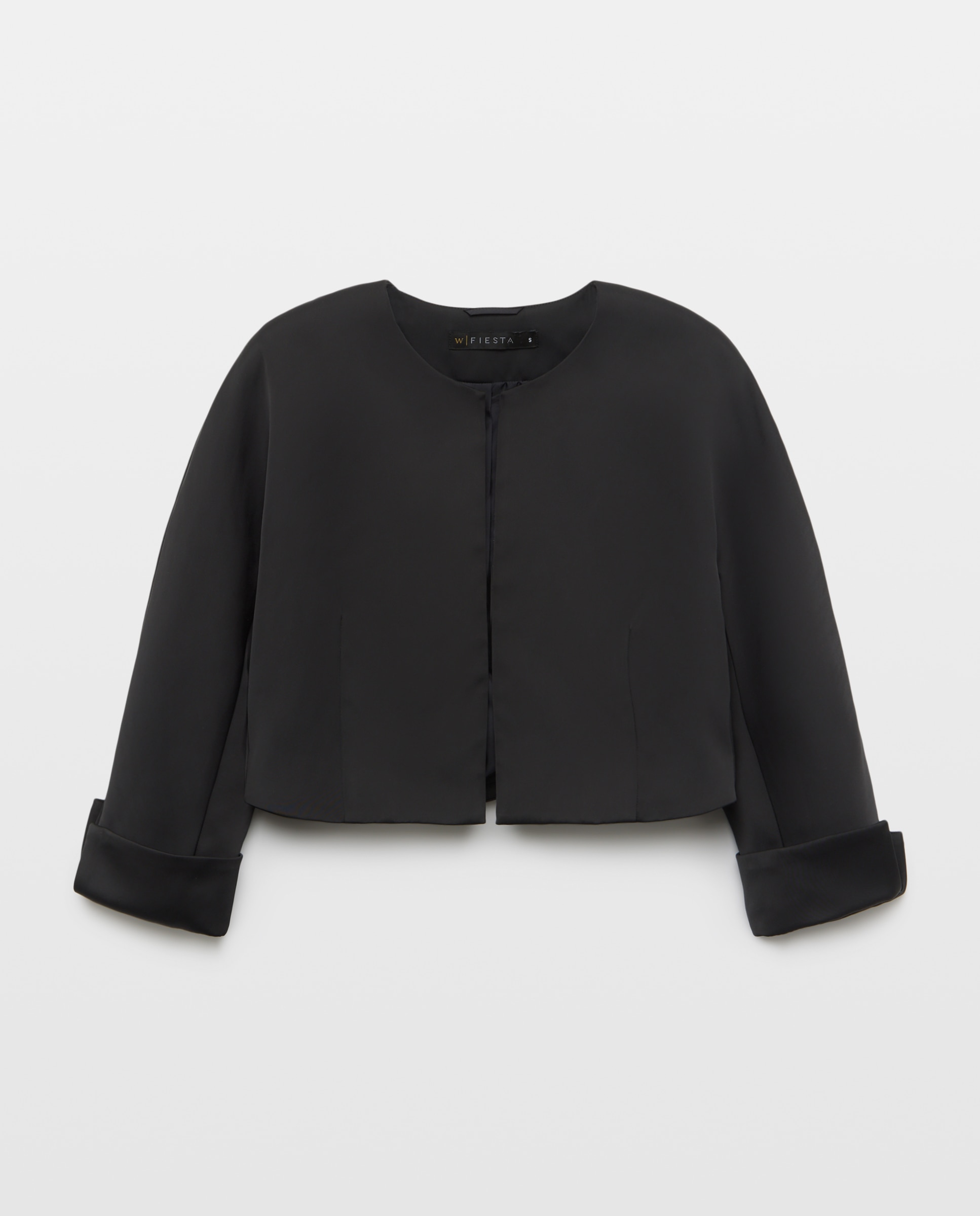 Bolero con cuello caja manga japonesa - Woman Fiesta El Corte Inglés - Negro Negro-4