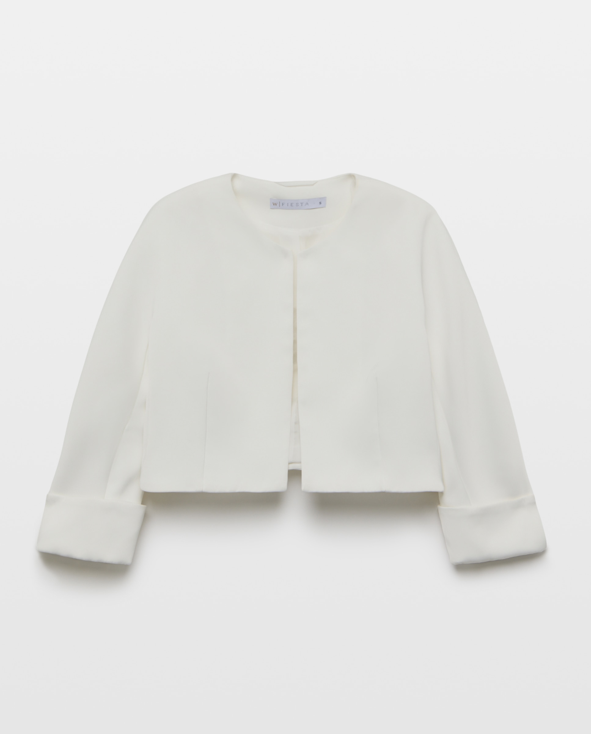 Bolero com Decote Redondo e Manga Japonesa 120 Cru-5