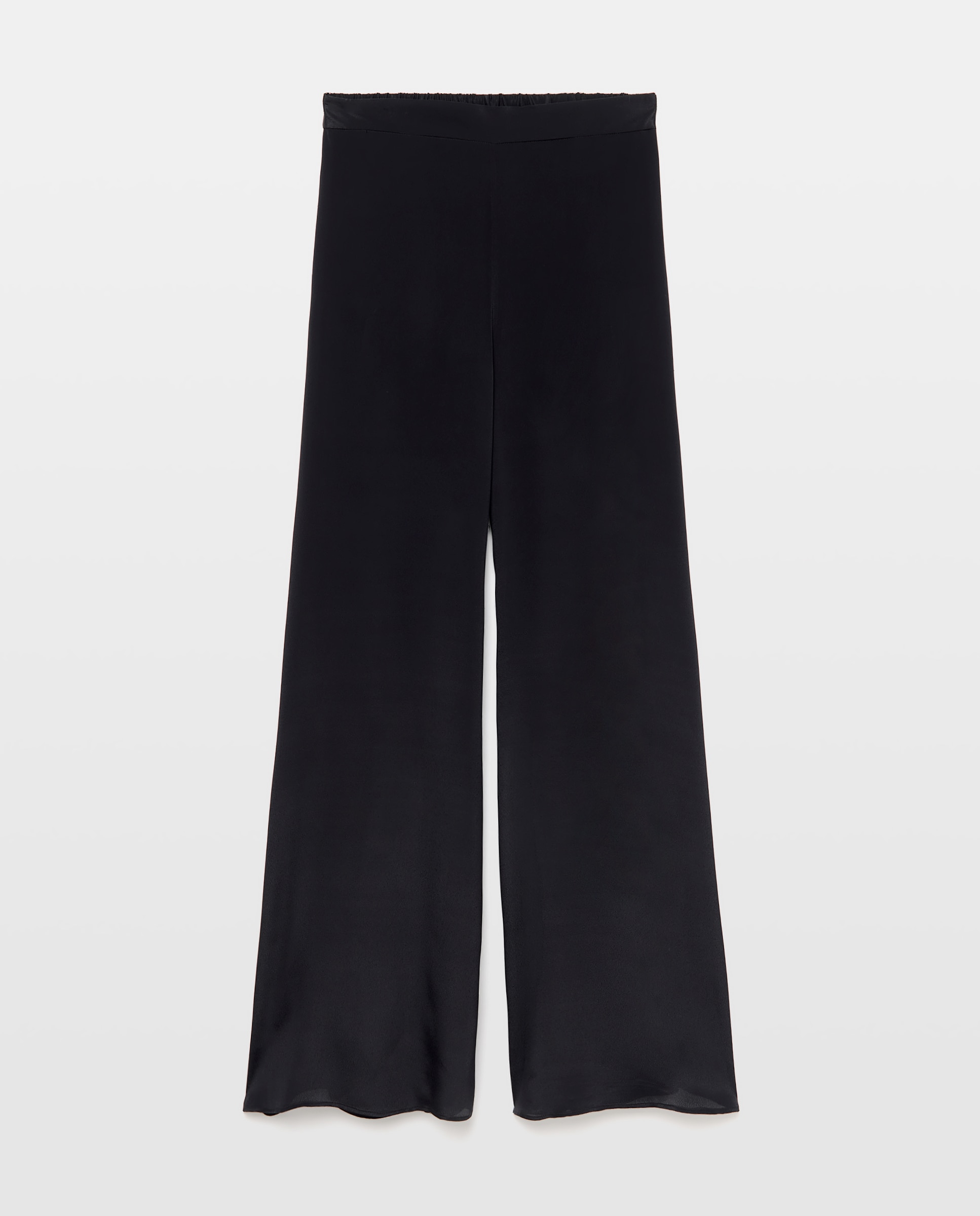 Calças Largas de Chiffon Preto-4