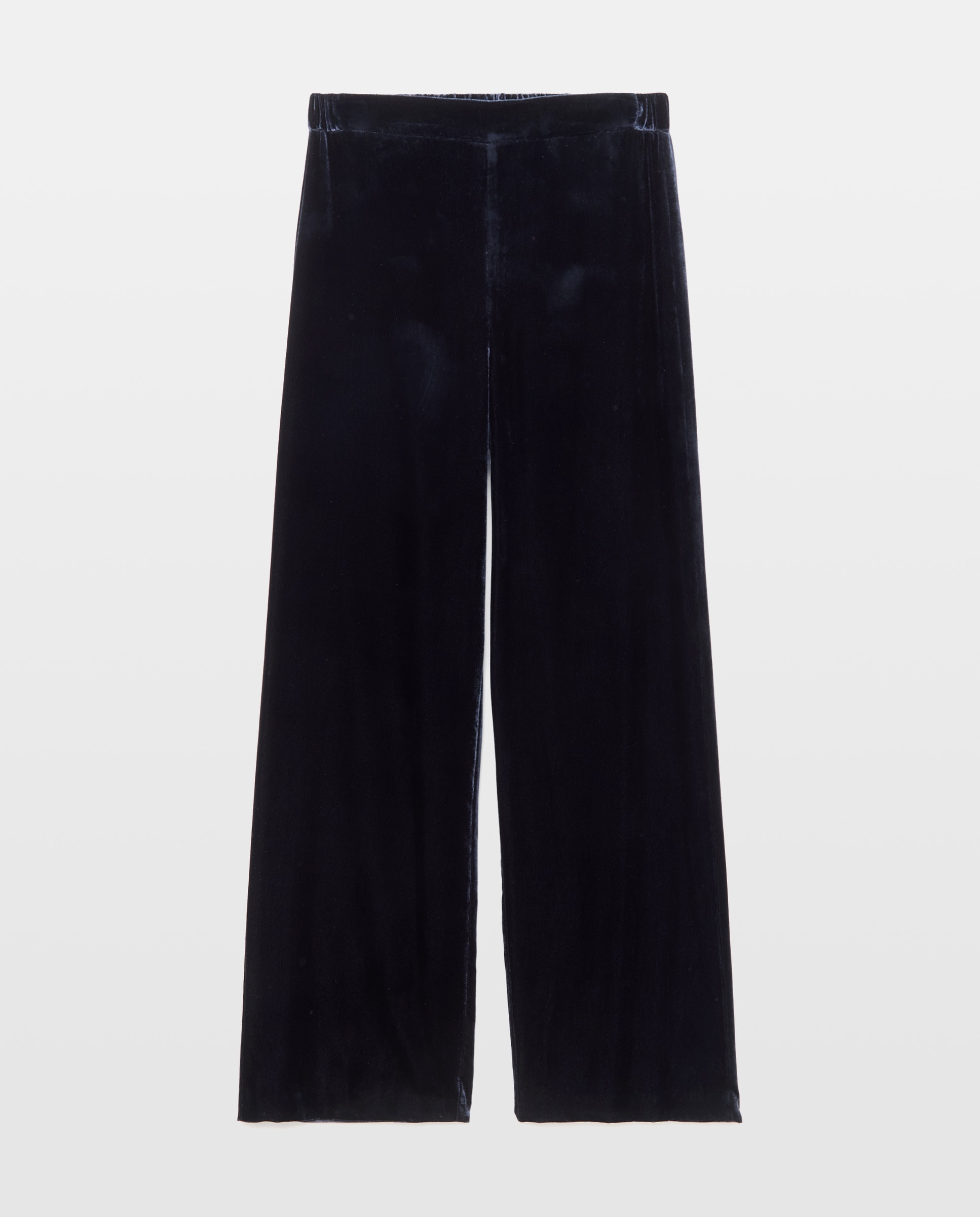 Pantalón recto de mujer de terciopelo - Woman Fiesta El Corte Inglés - Azul marino Azul marino-4