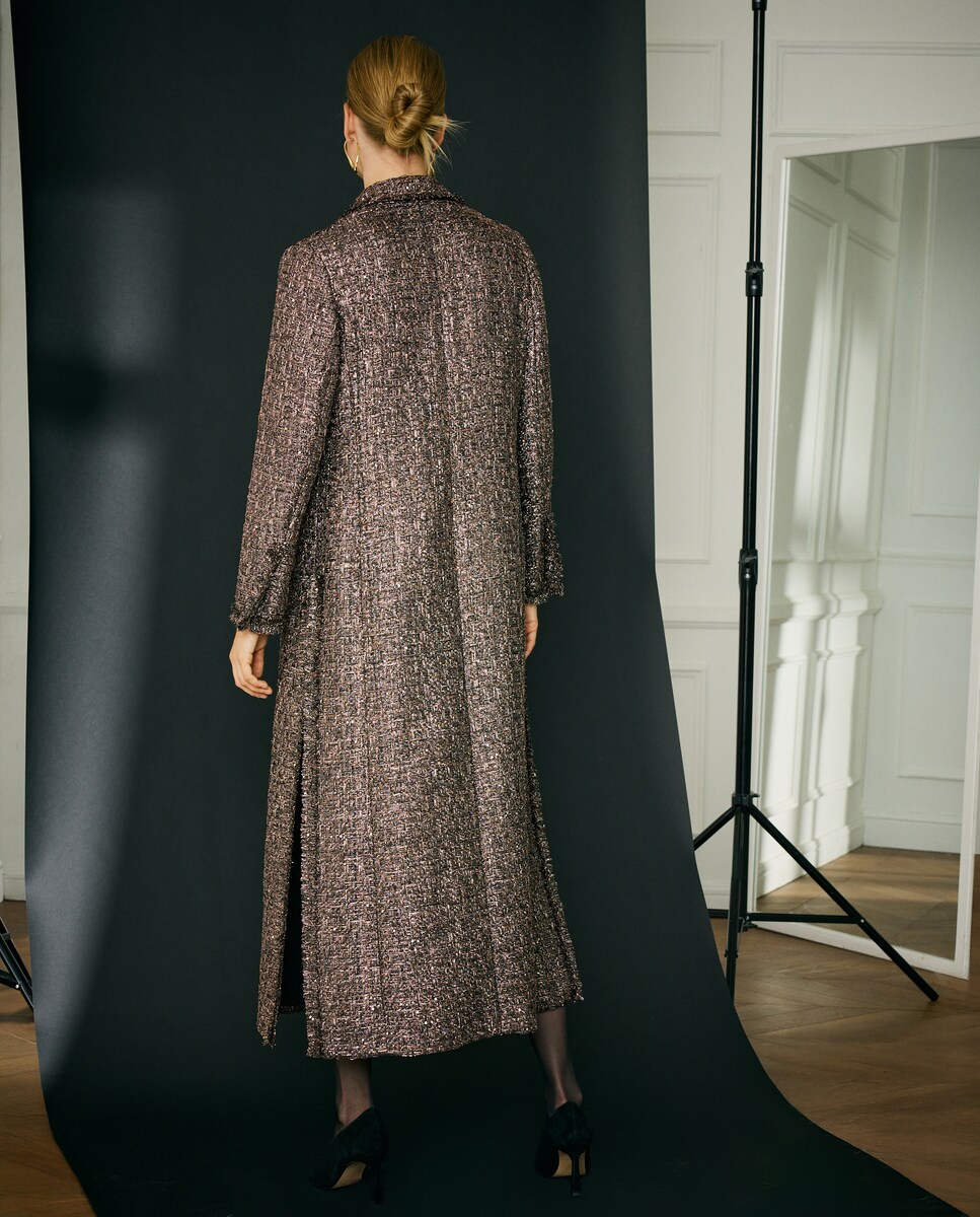 Sobretudo Comprido com Jacquard 391 Ouro Velho-4