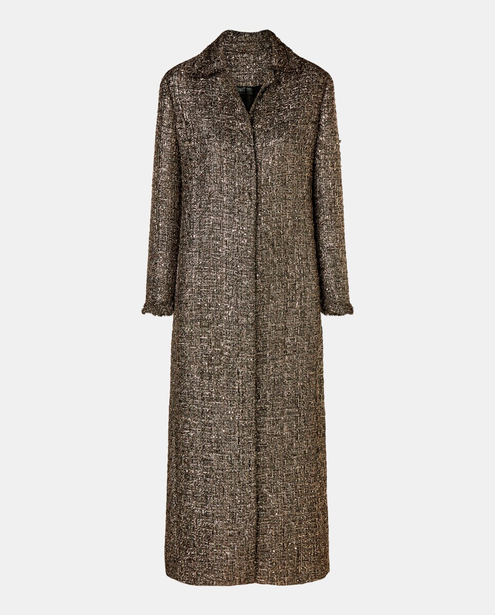 Sobretudo Comprido com Jacquard 391 Ouro Velho-5