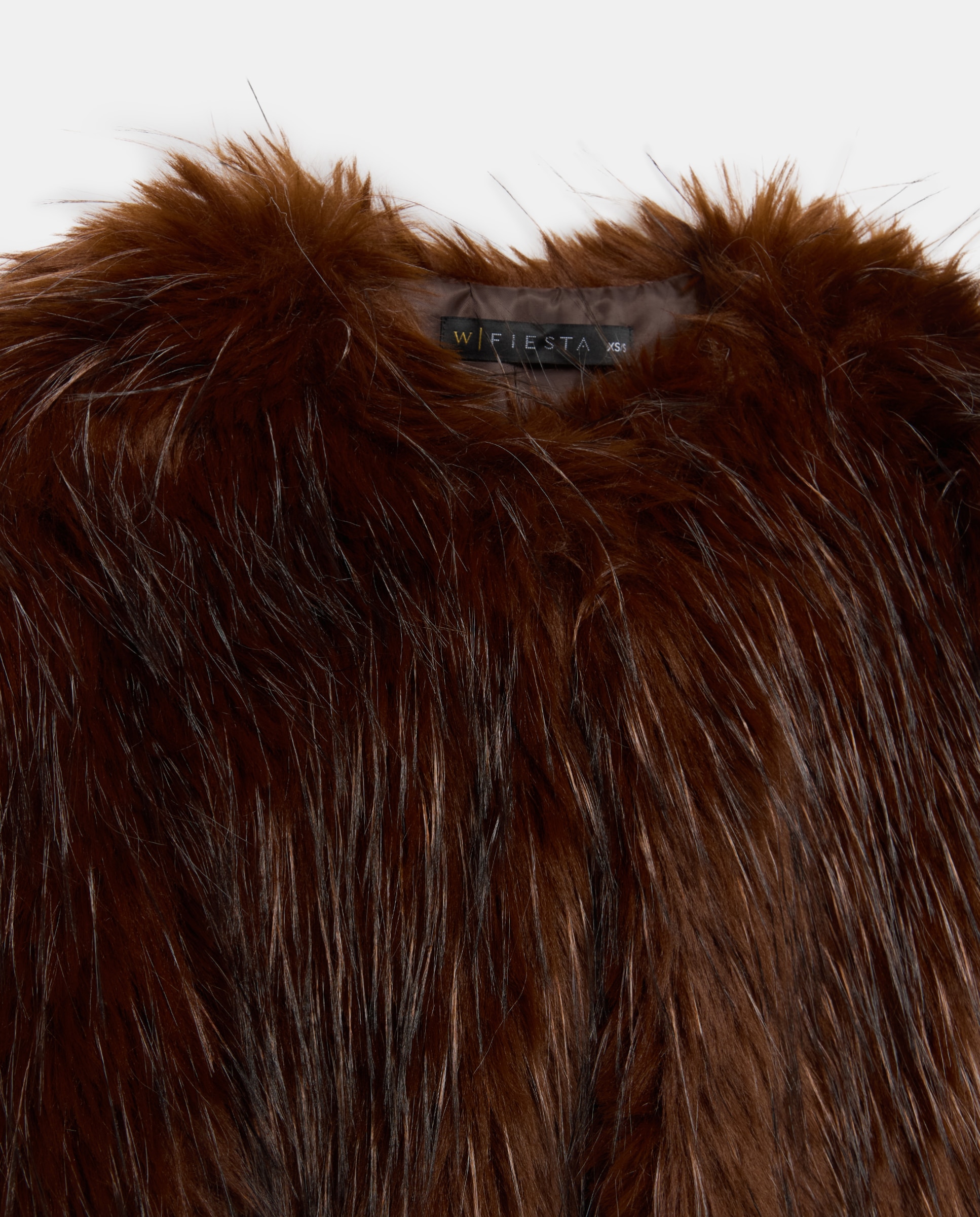 Casaco de Pelo Curto Castanho-5