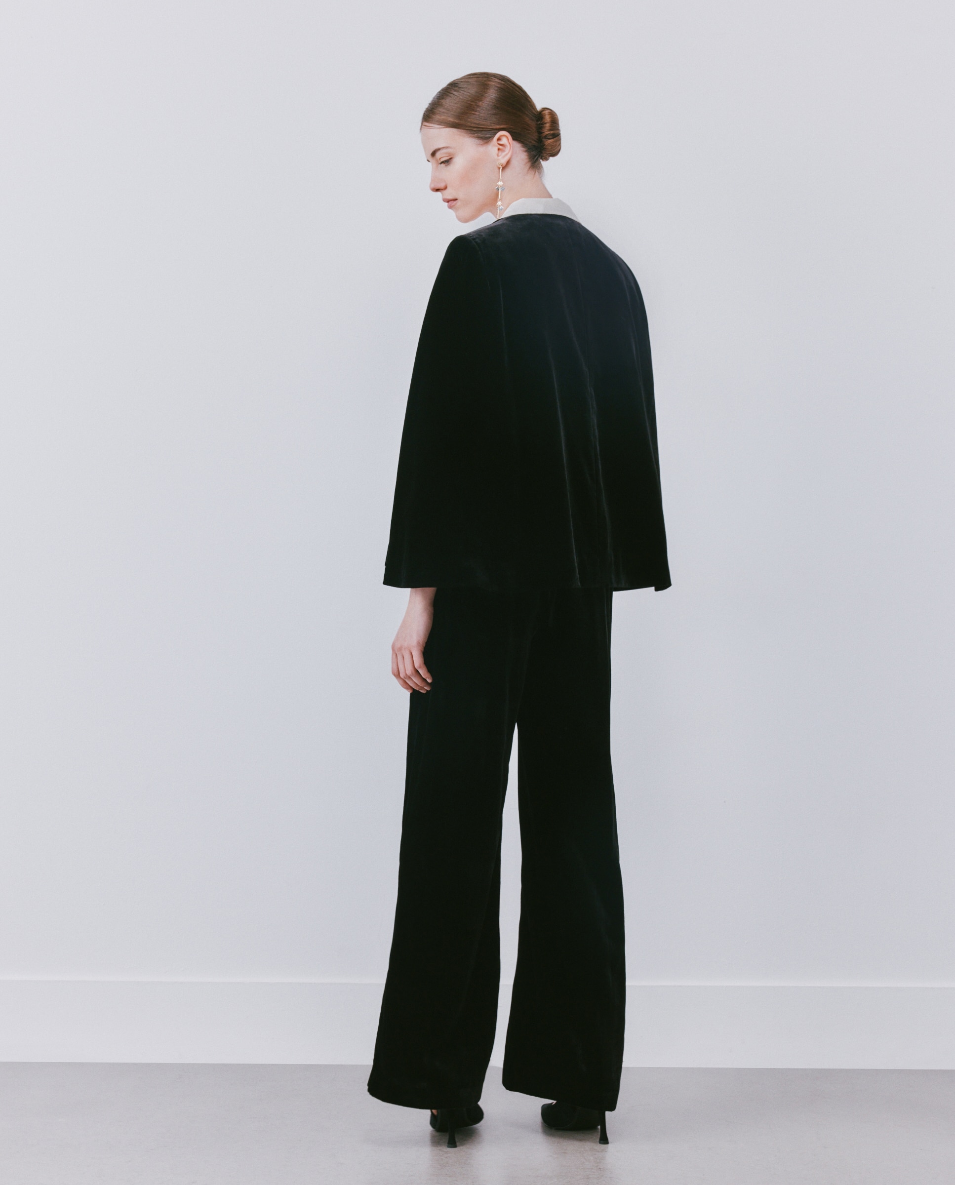 Capa de mujer de terciopelo corta - Woman Fiesta El Corte Inglés - Negro Negro-3