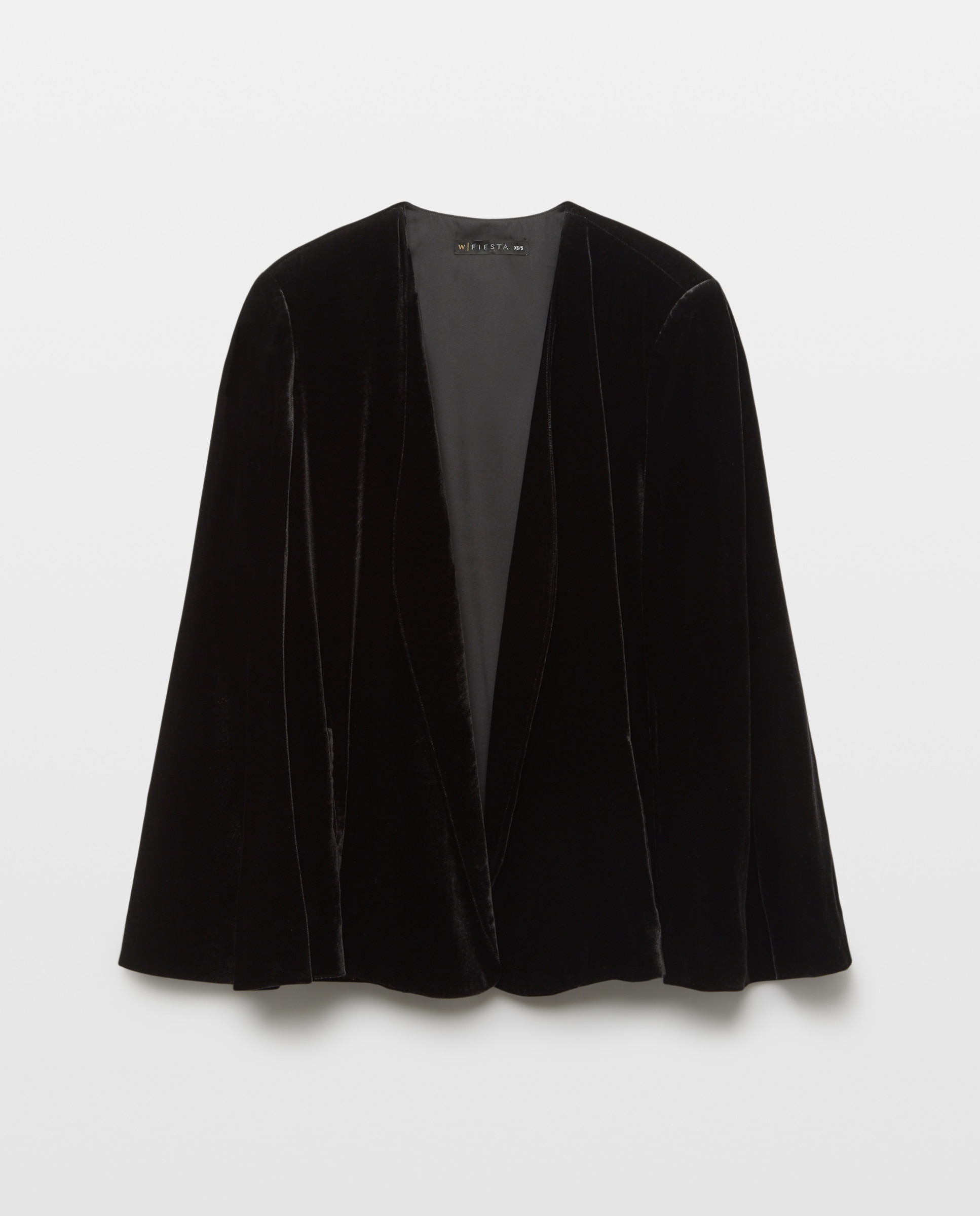 Capa de mujer de terciopelo corta - Woman Fiesta El Corte Inglés - Negro Negro-4