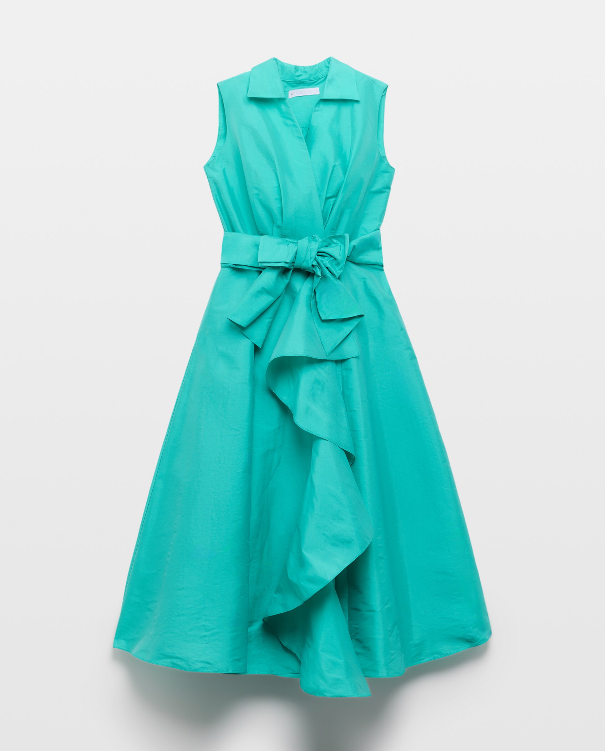 Vestido midi com volume 450 Turquesa-4