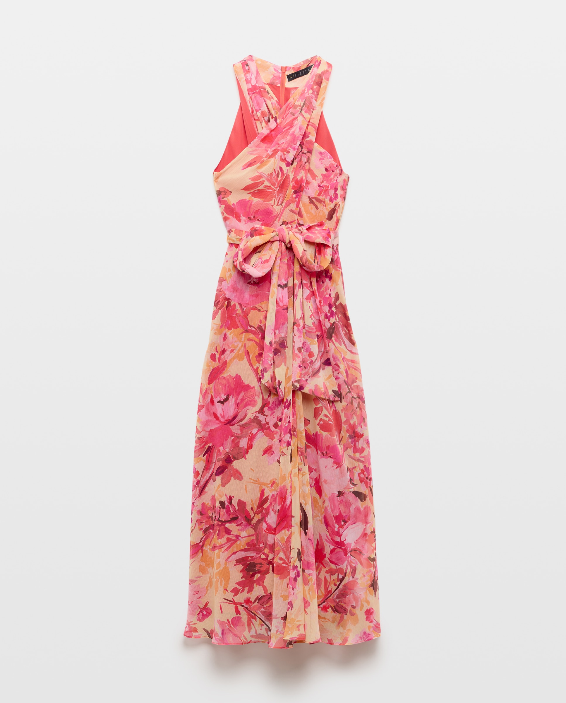 Vestido Midi com Gola Halter Vermelho-4