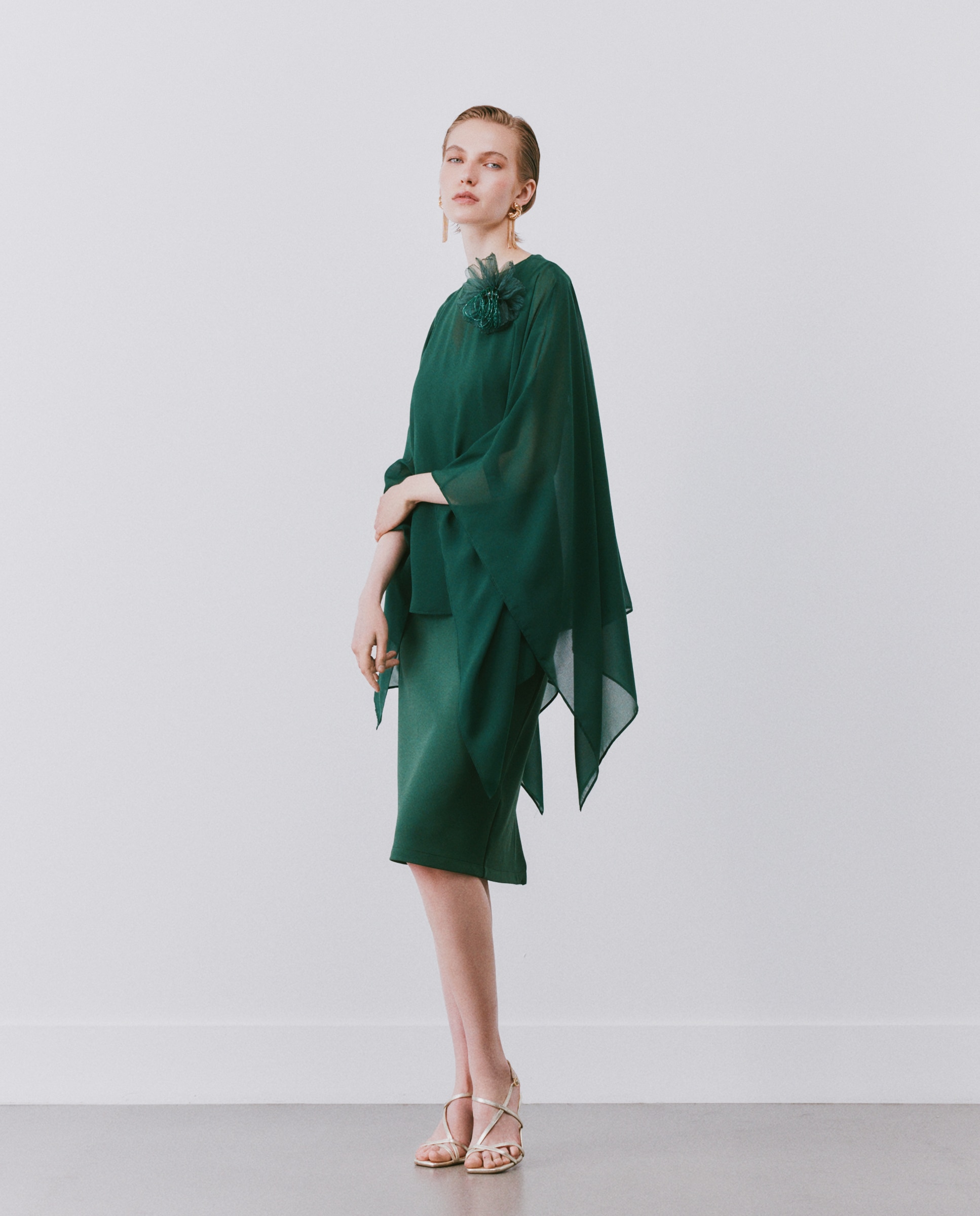 Vestido corto sin mangas liso de mujer - Woman Fiesta El Corte Inglés - 530 Verde oscuro 530 Verde oscuro-2