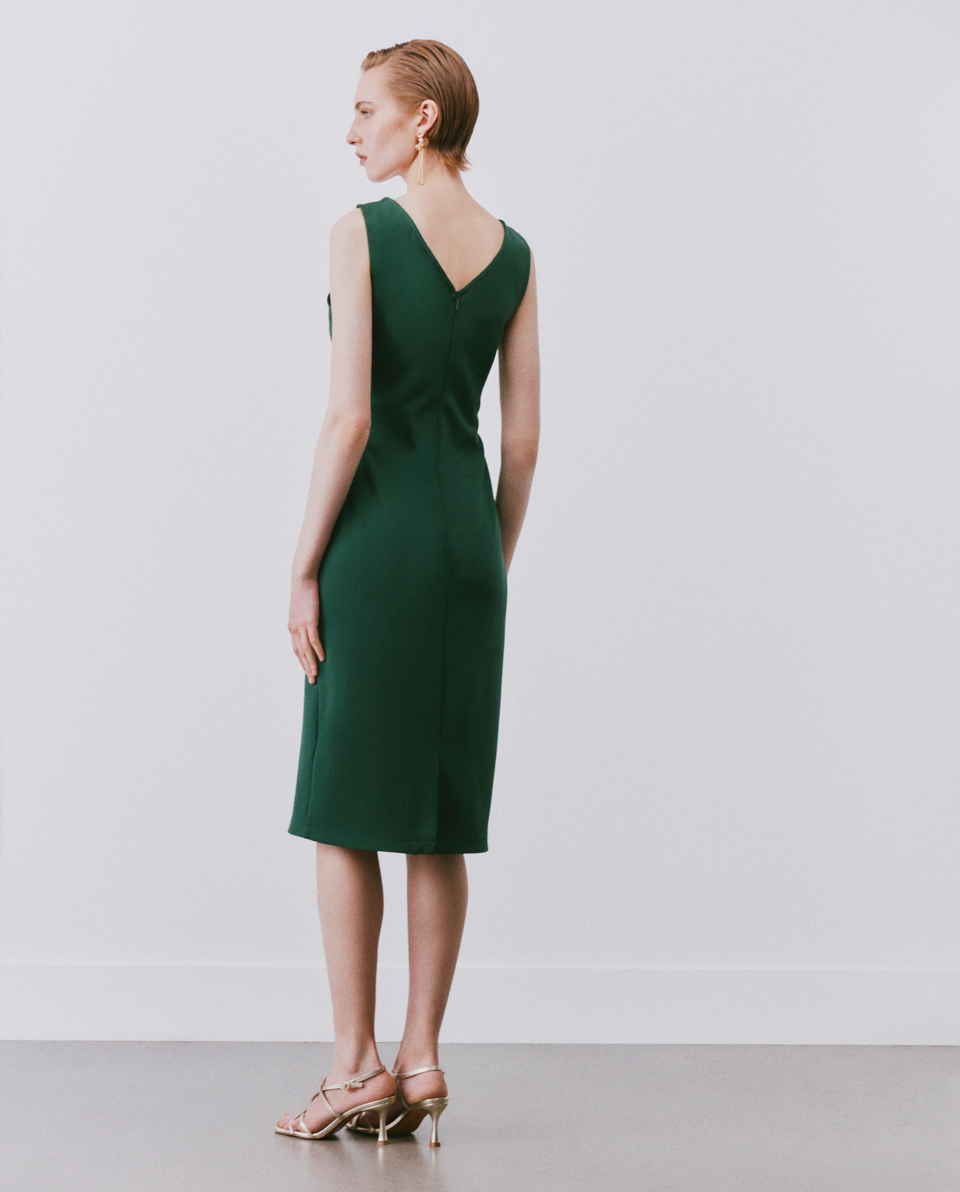 Vestido corto sin mangas liso de mujer - Woman Fiesta El Corte Inglés - 530 Verde oscuro 530 Verde oscuro-3