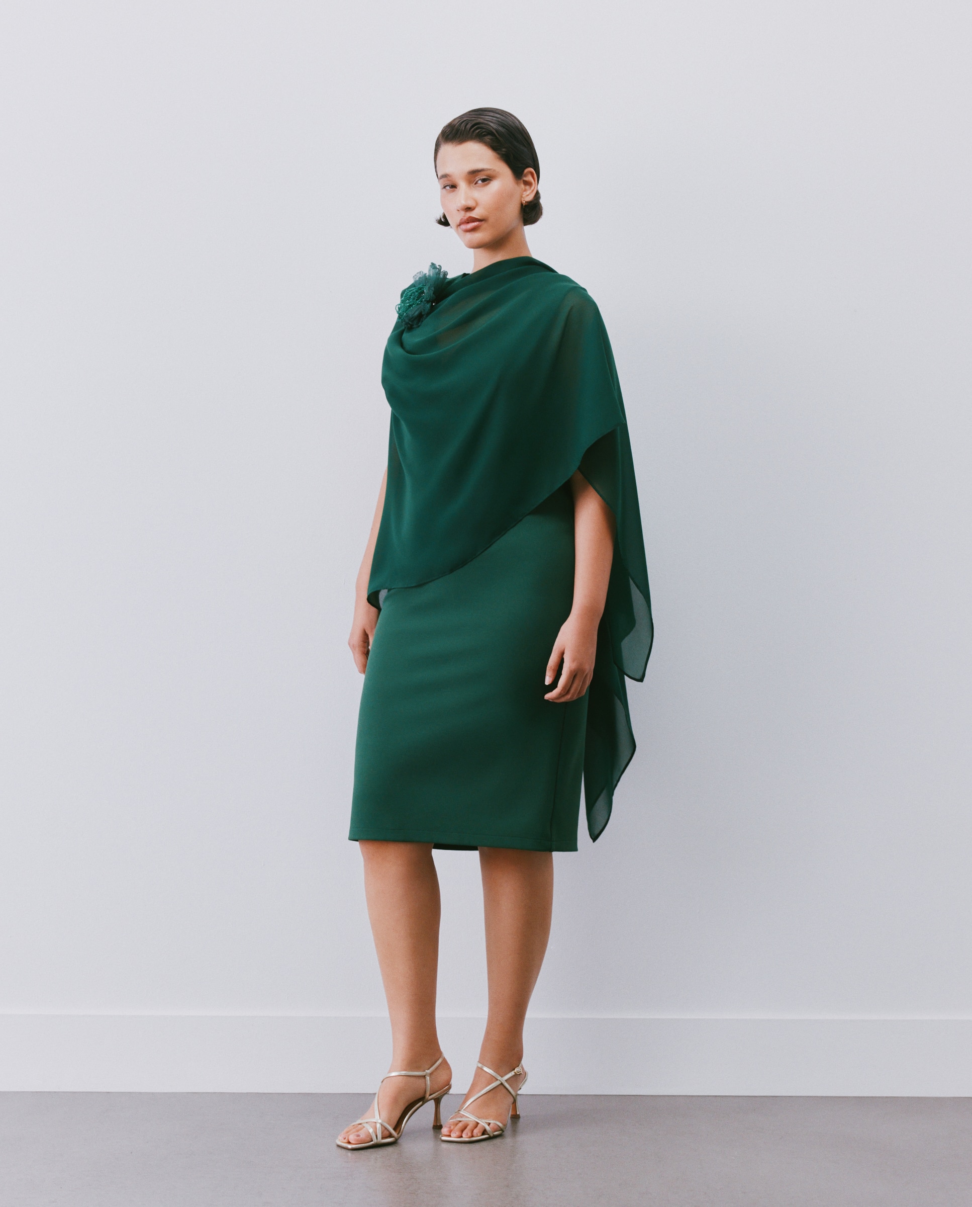 Vestido corto sin mangas liso de mujer - Woman Fiesta El Corte Inglés - 530 Verde oscuro 530 Verde oscuro-5