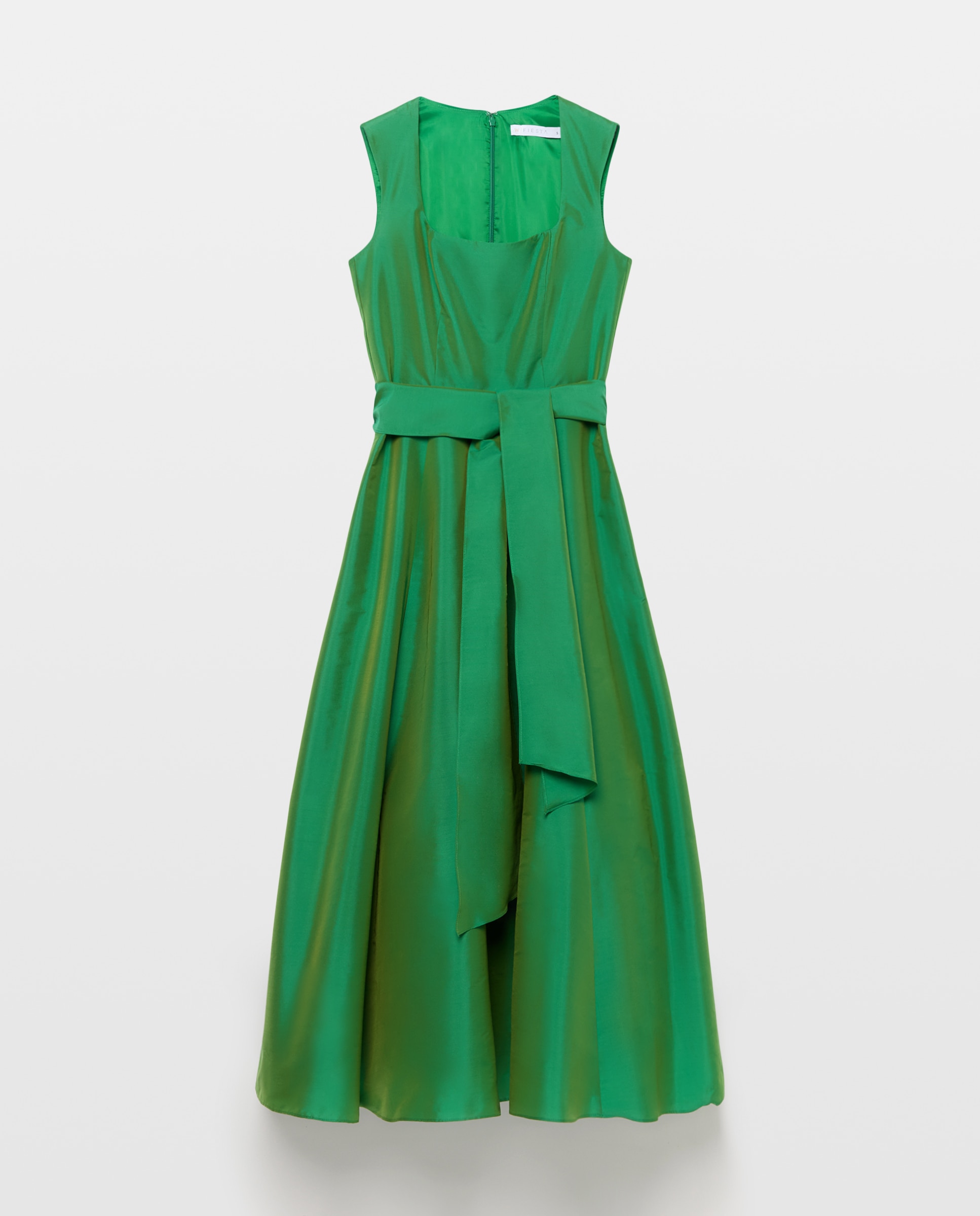 Imagen 5 de Vestido midi sin mangas con escote cuadrado - Woman Fiesta El Corte Inglés - 510 Verde claro 510 Verde claro
