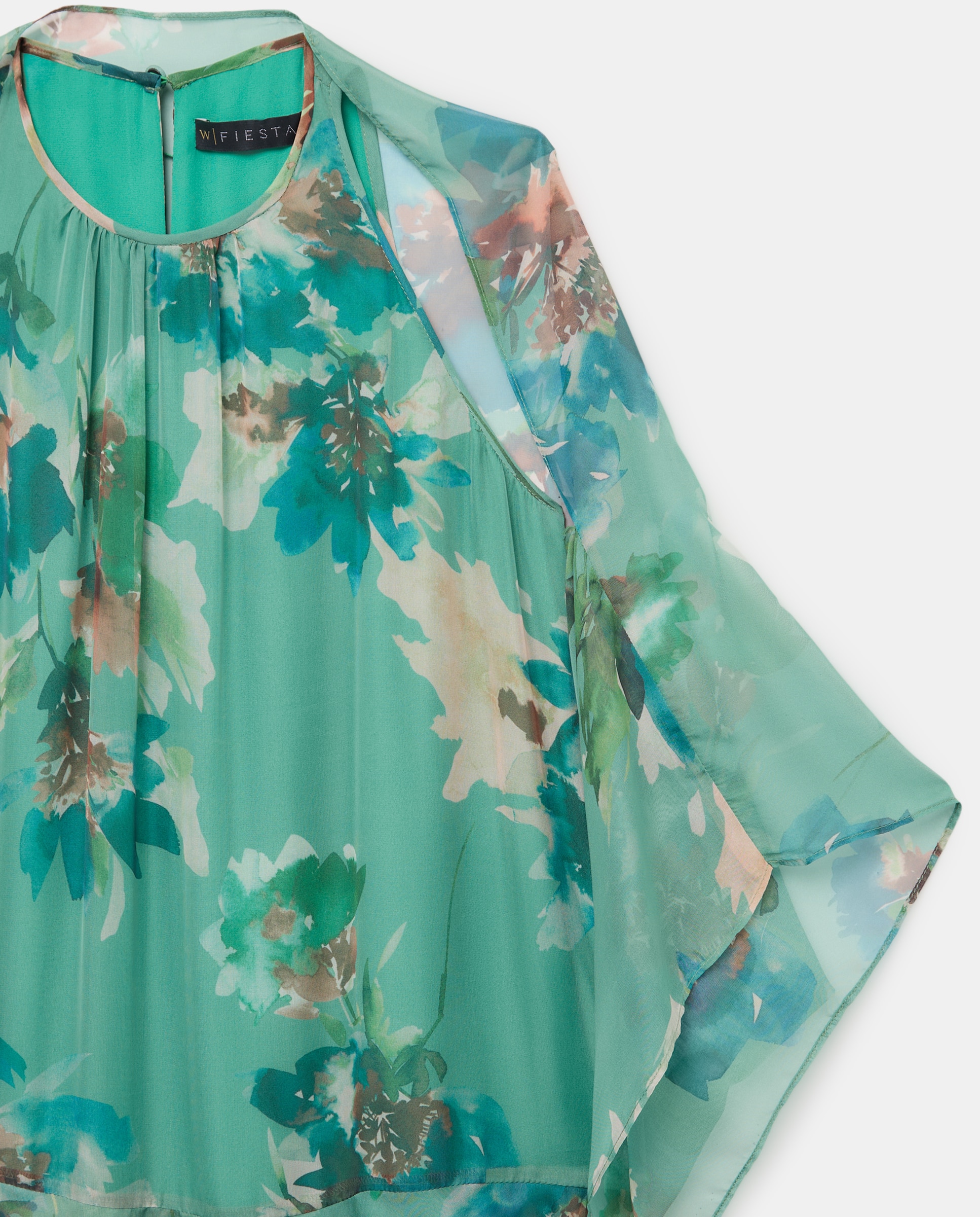 Vestido Halter com Saia com Folho Verde-7