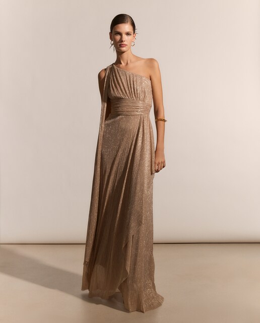Vestido largo de punto lurex
