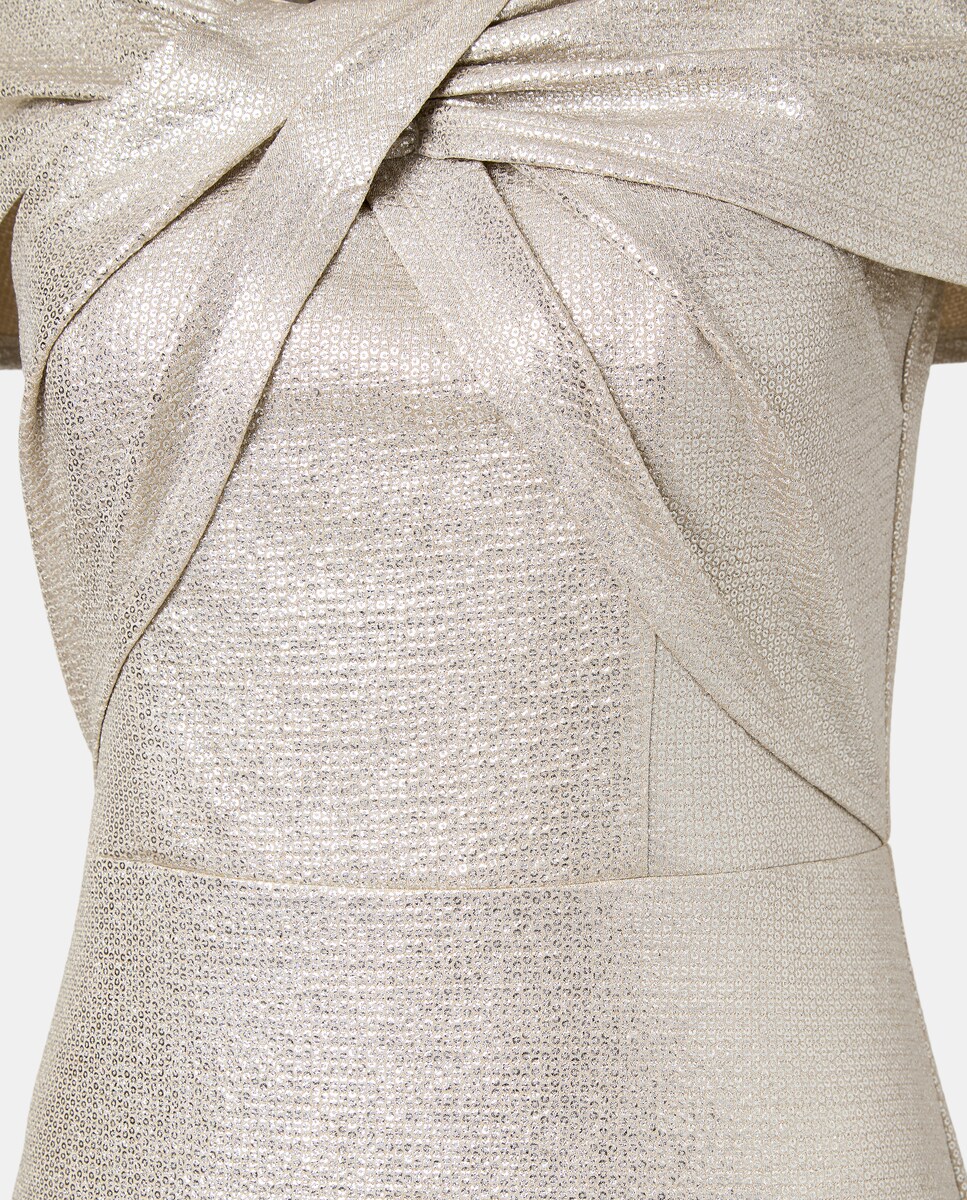 Vestido comprido de malha 390 Ouro-5