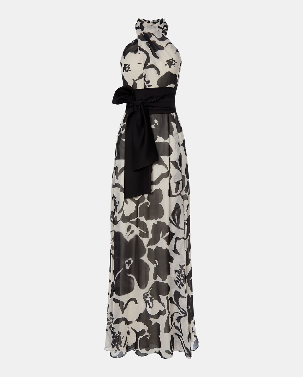 Vestido largo fluido cuello halter · Woman Fiesta El Corte Inglés