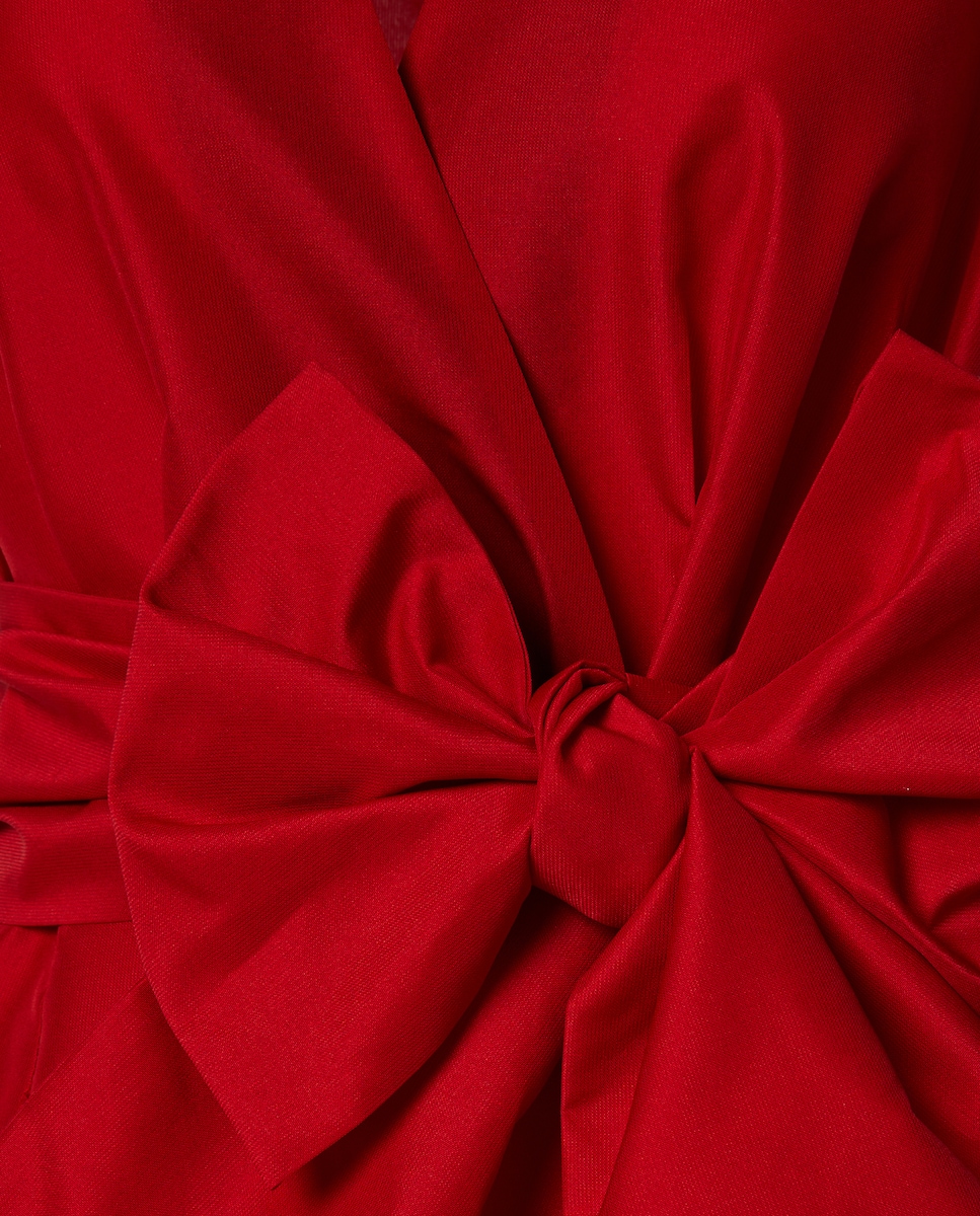 Vestido Camiseiro Comprido sem Mangas com Volume e Folho 600 Vermelho-6