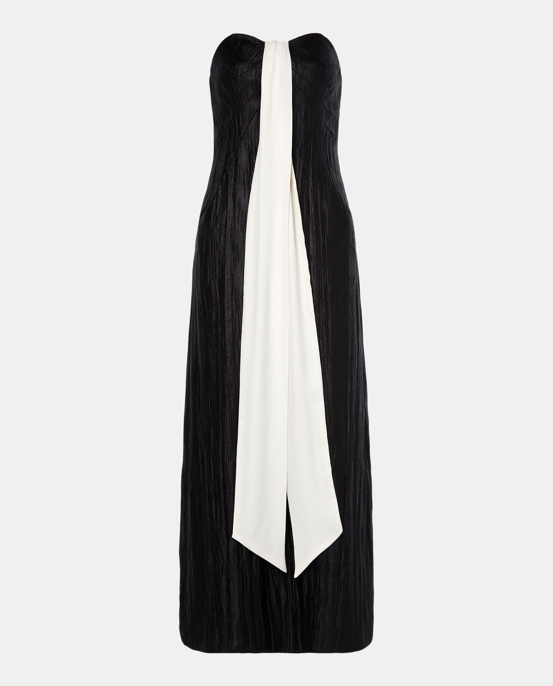 Vestido comprido com decote caicai Preto-6