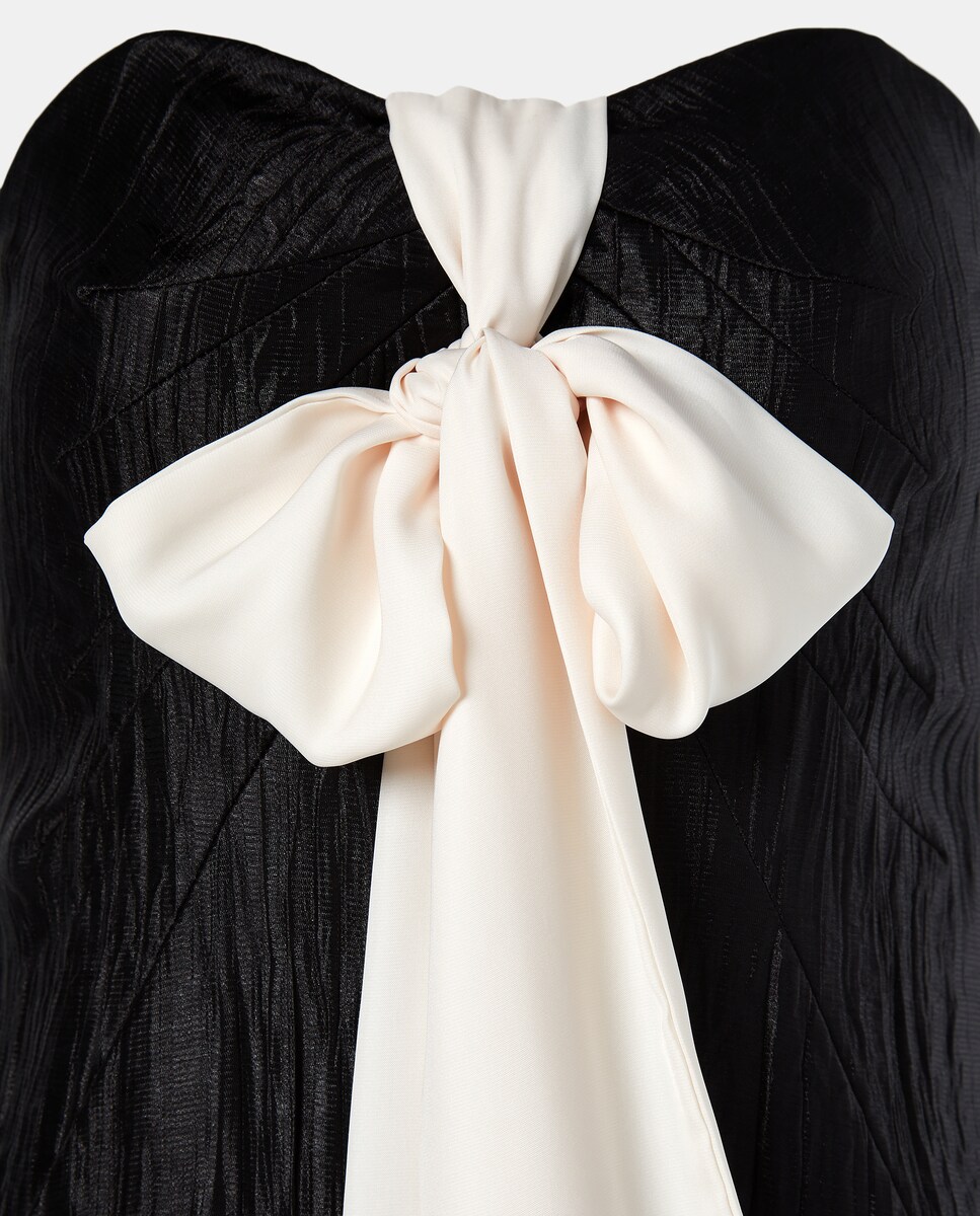 Vestido comprido com decote caicai Preto-7