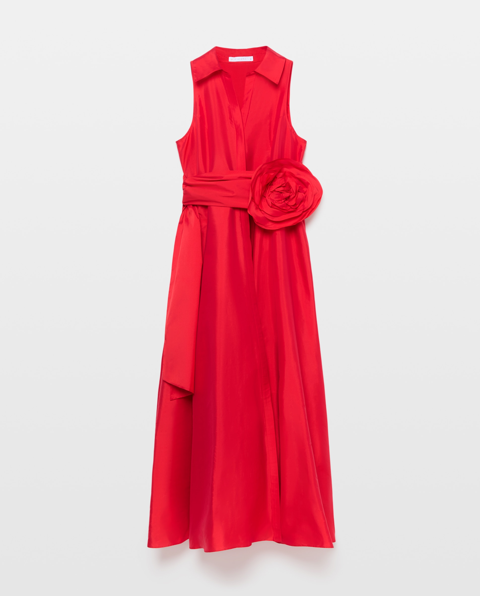 Vestido comprido com volume 600 Vermelho-5