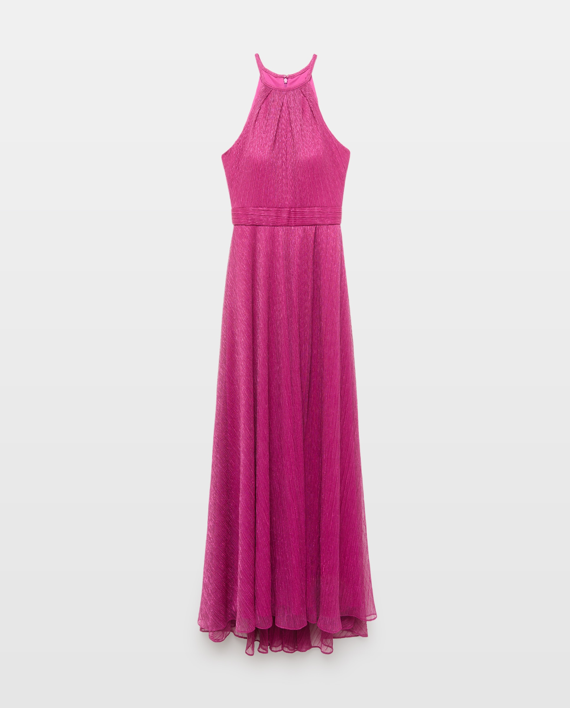Vestido Comprido de Malha de Fio Metalizado Buganvília-4