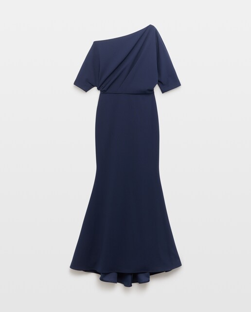 Imagem 0 de Vestido Comprido com Top Assimétrico em Cetim