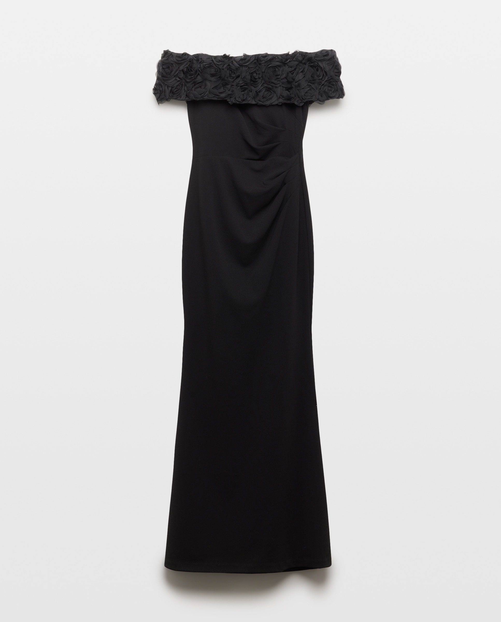 Imagen 4 de Vestido largo escote barra con flores - Woman Fiesta El Corte Inglés - Negro Negro