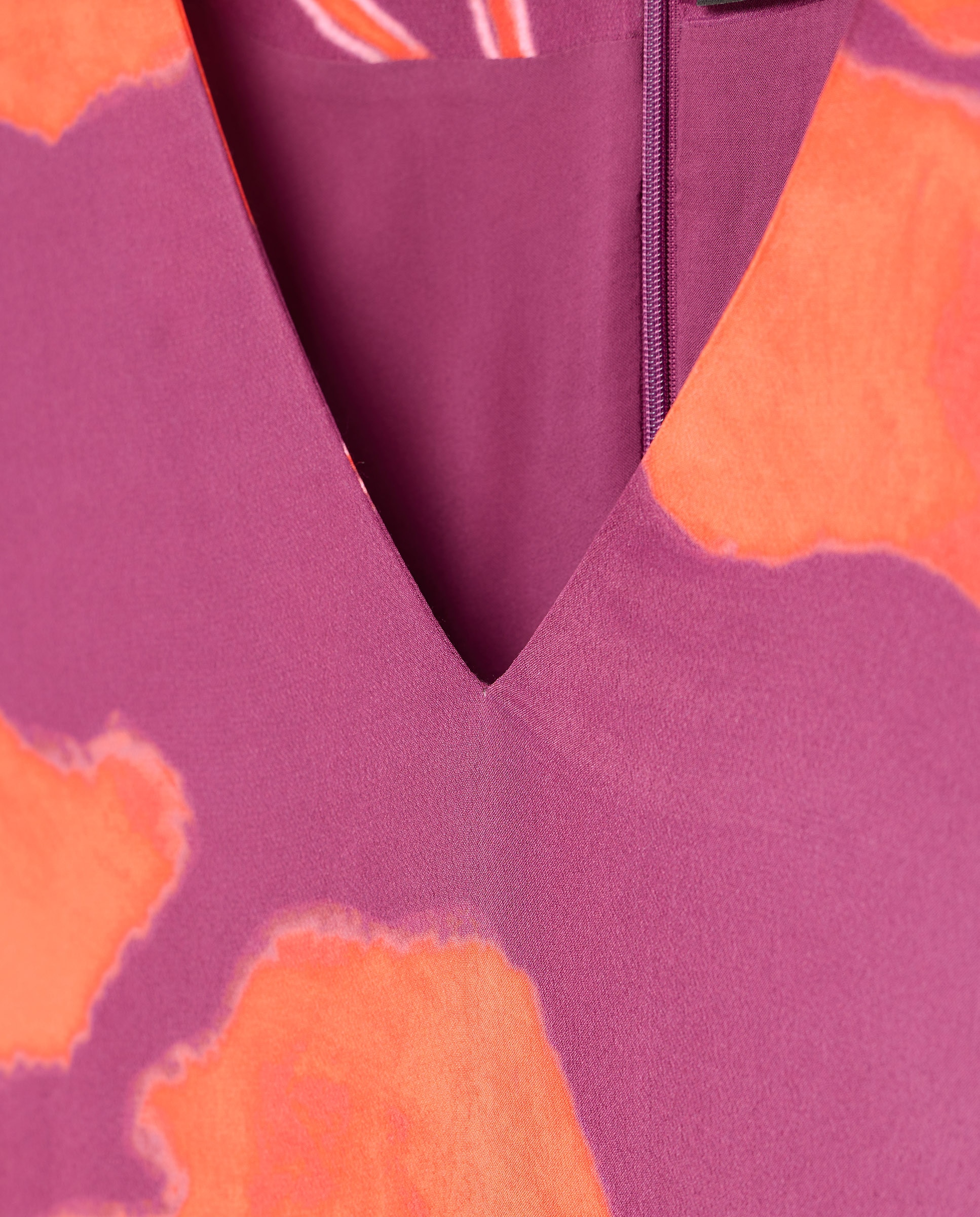 Vestido Comprido Kaftan de Seda com Estampado Vermelho-6