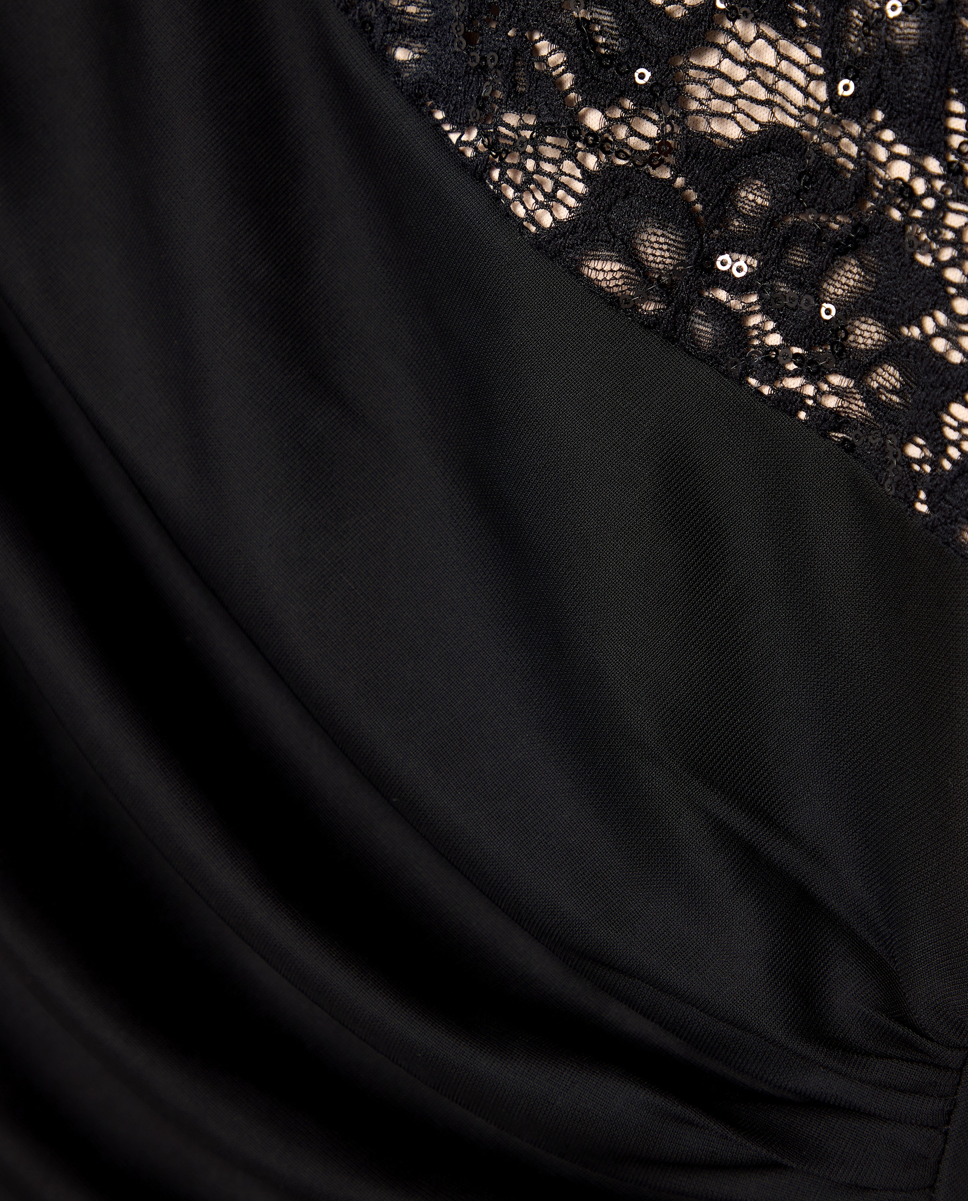 Vestido largo de punot con espalda de encaje - Woman Fiesta El Corte Inglés - Negro Negro-6