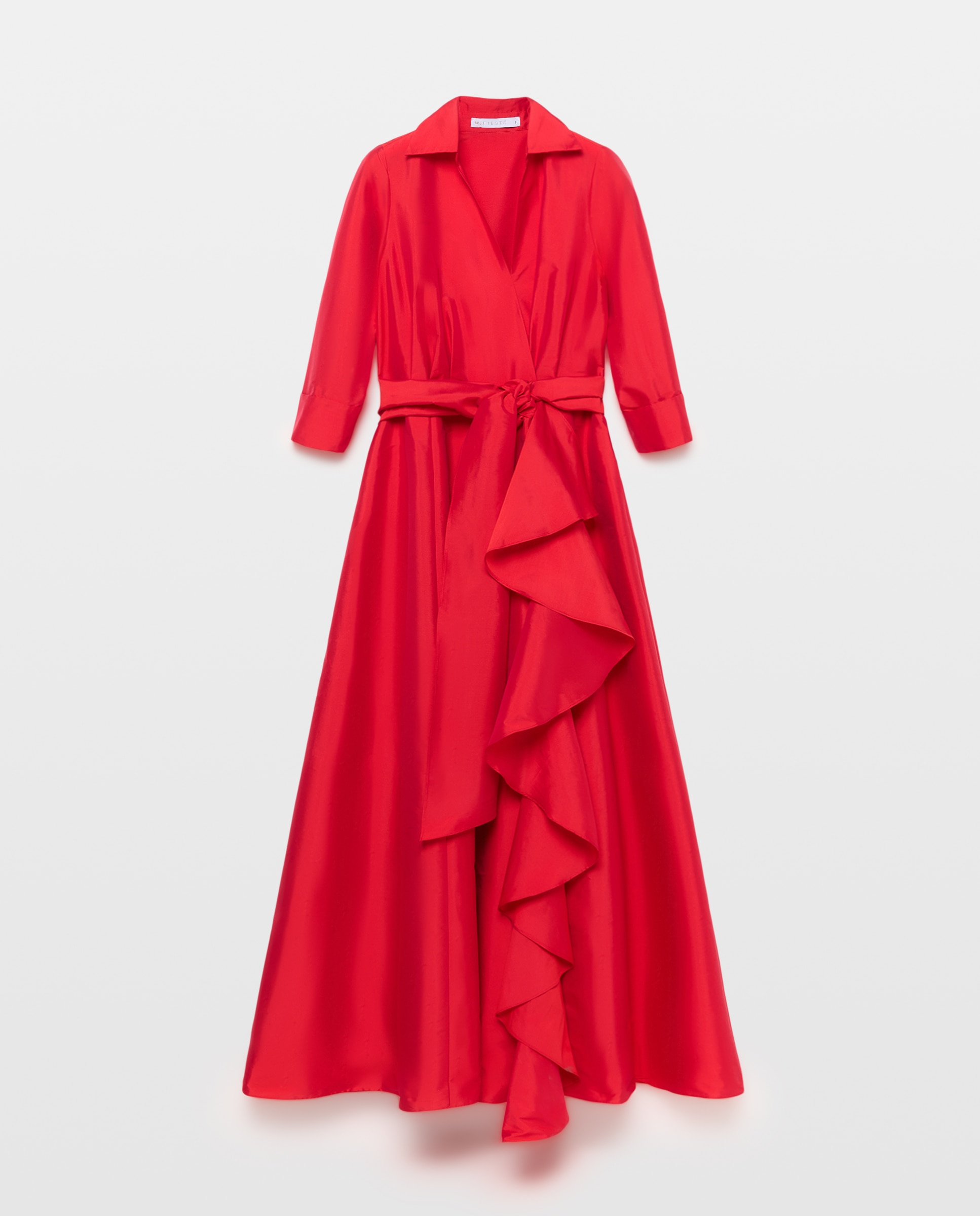 Imagen 4 de Vestido largo con mangas - Woman Fiesta El Corte Inglés - 600 Rojo 600 Rojo