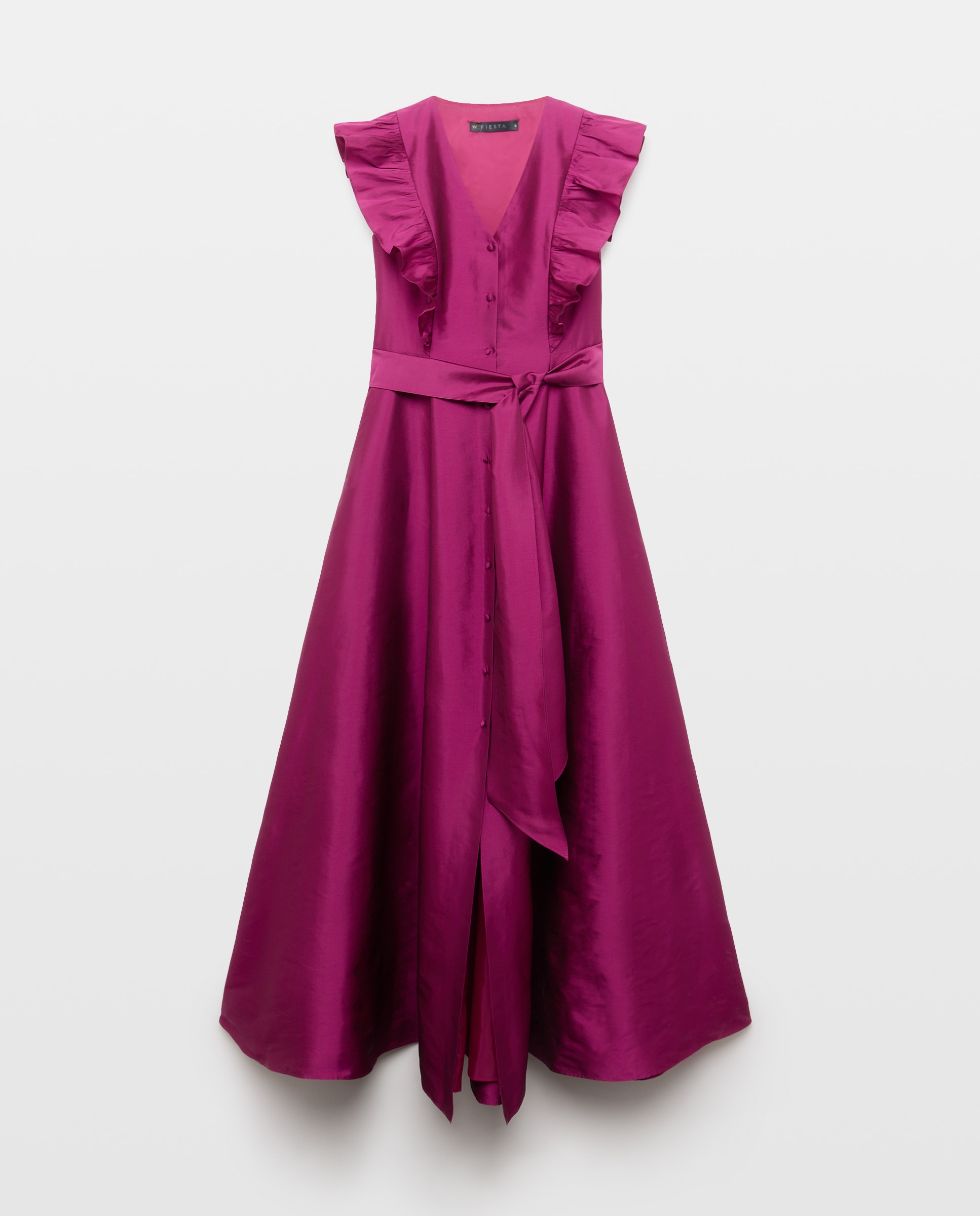 Vestido comprido sem mangas e com decote em bico Buganvília-4
