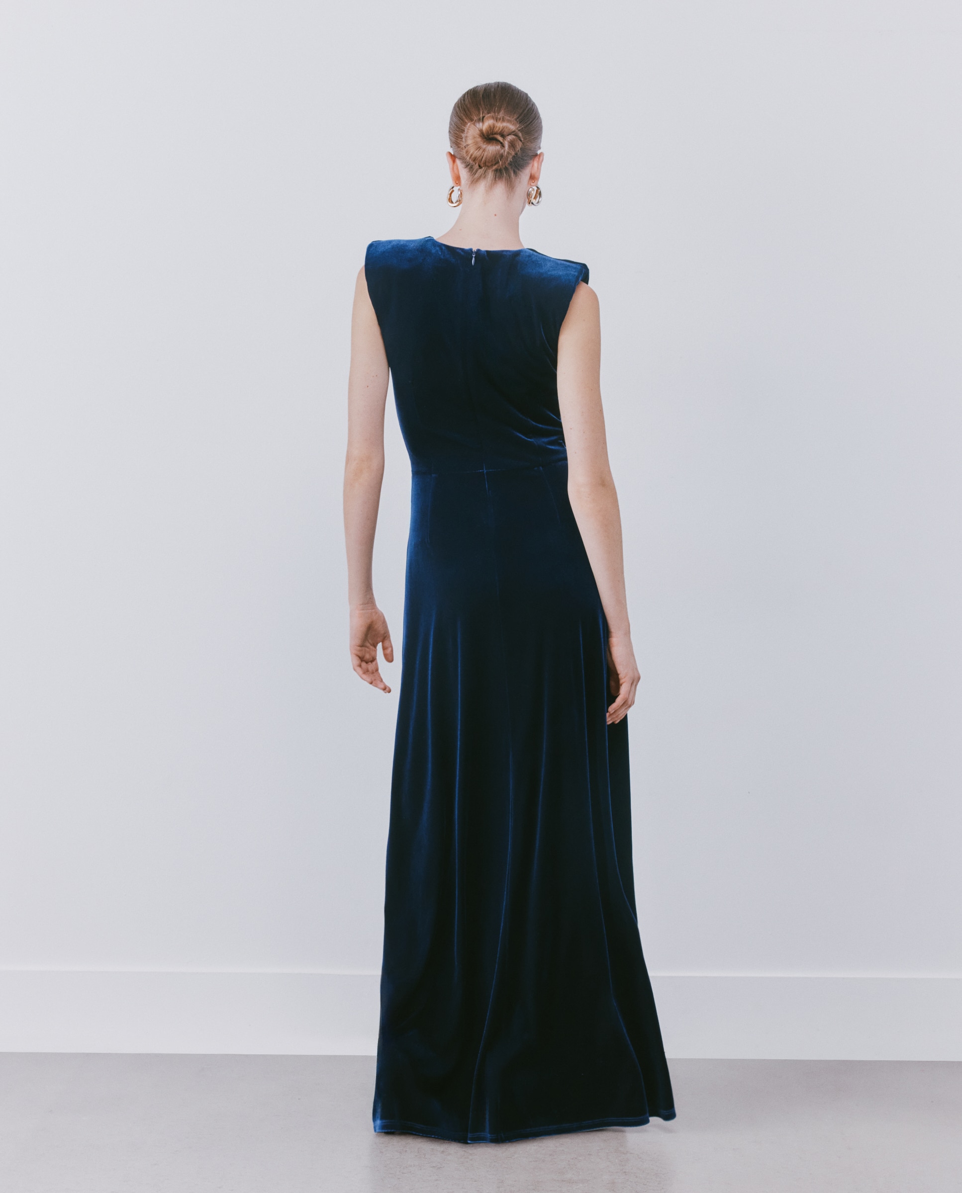 Vestido Comprido sem Mangas 430 Azul Escuro-3