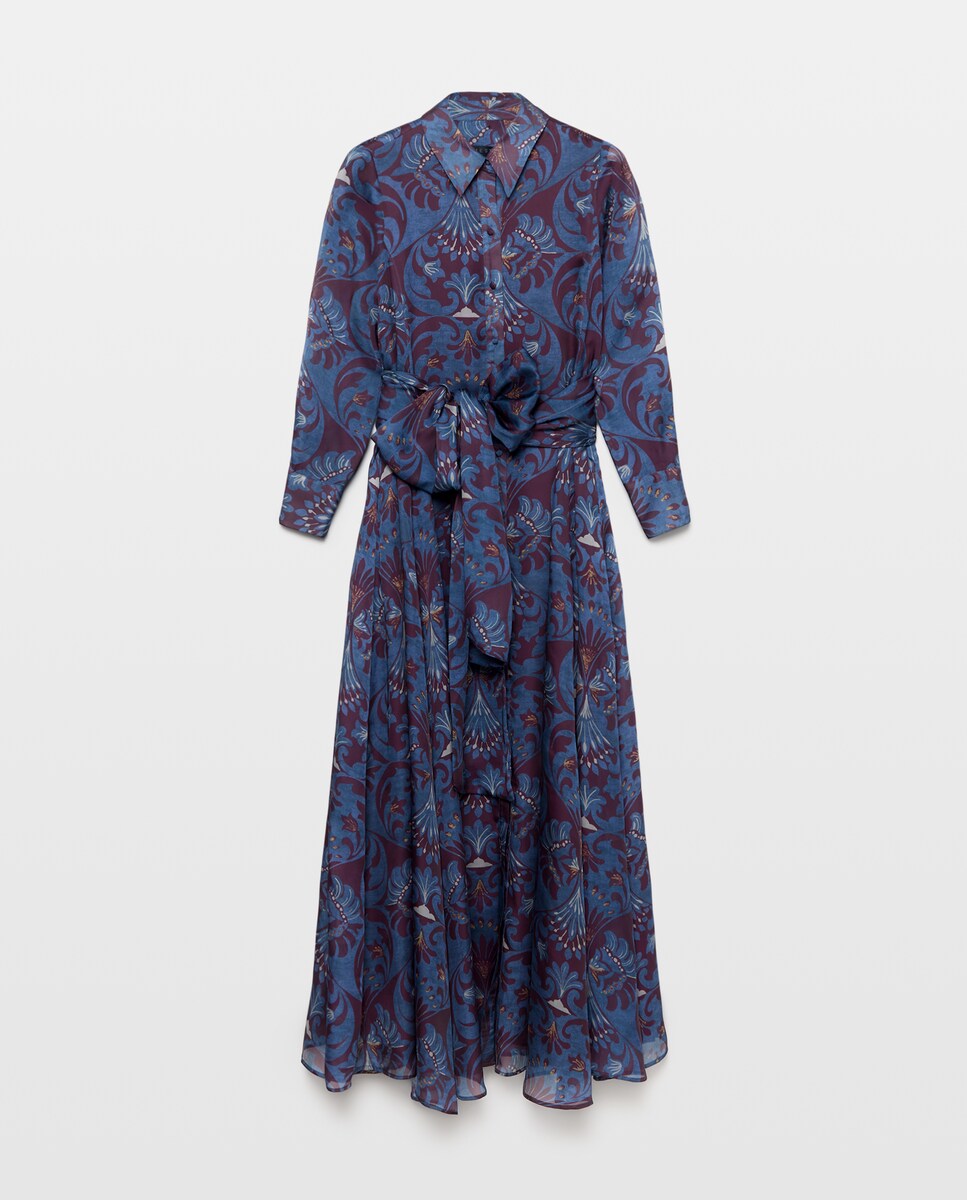 Imagen 0 de Vestido camisero largo Azul