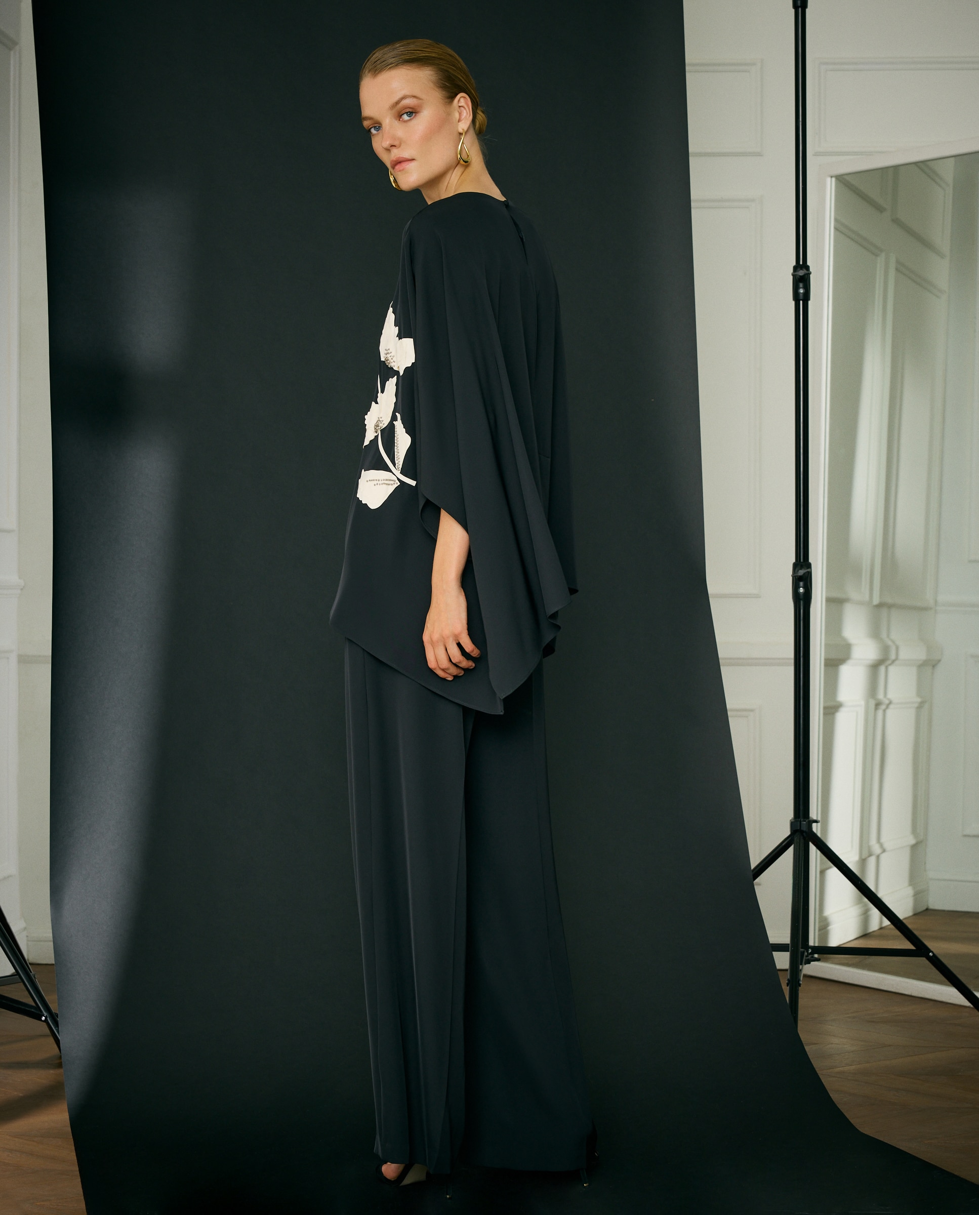 Conjunto de Duas Peças com Manga 3/4 Preto-3