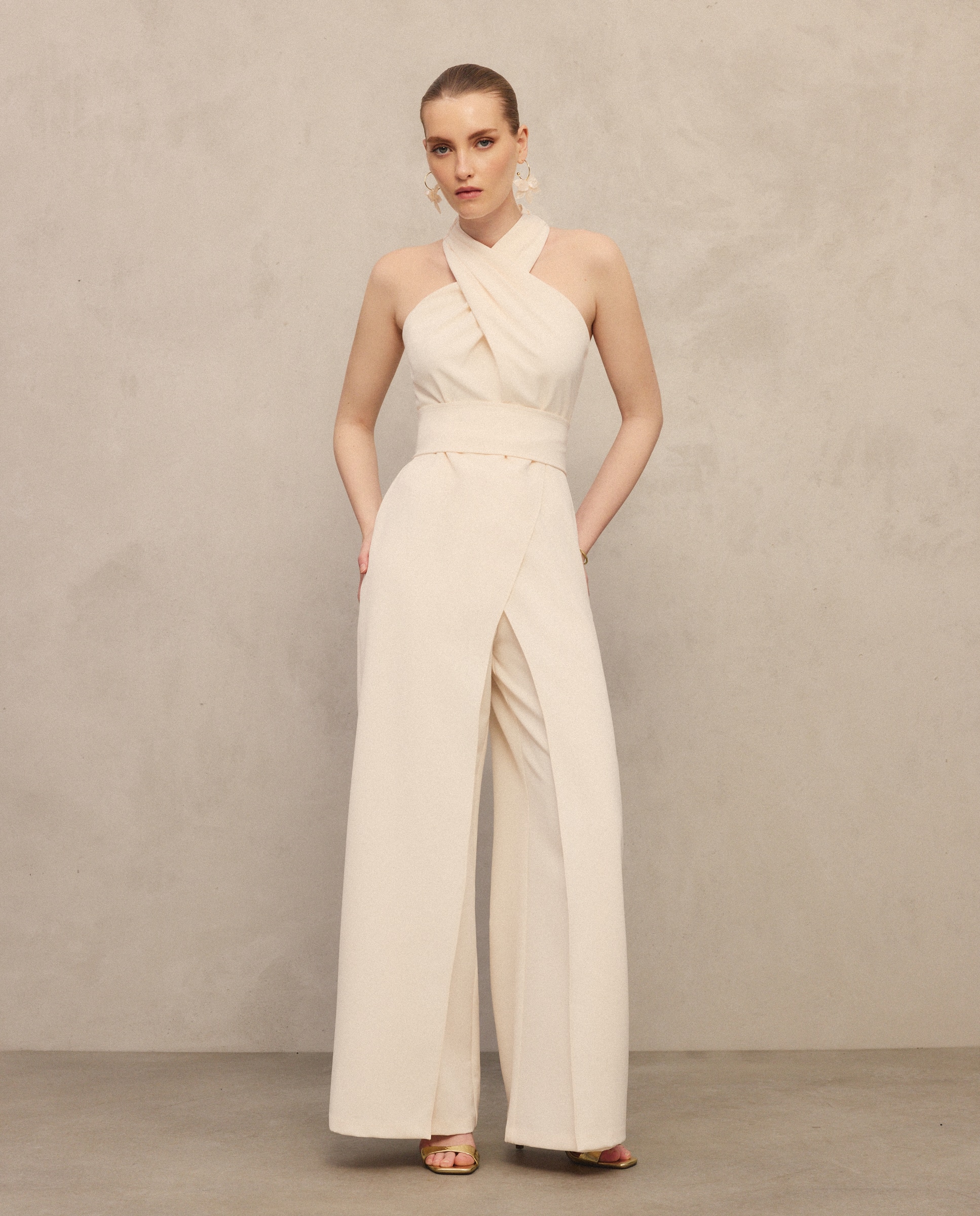 Mono de mujer halter y sobrefalda - Woman Fiesta El Corte Inglés - Blanco Blanco-2