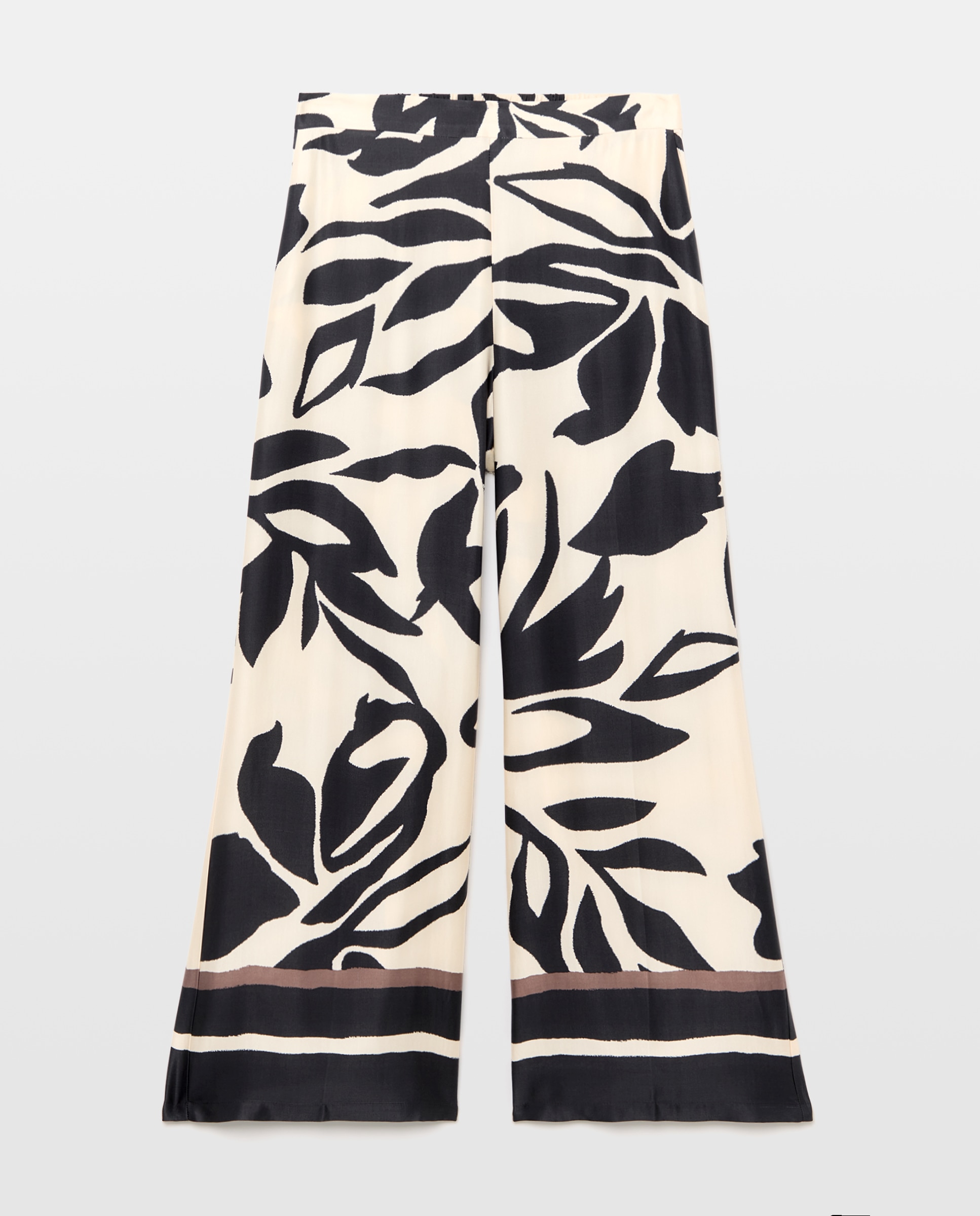 Conjunto de Duas Peças com Estampado e Bainha nas Calças Branco-6