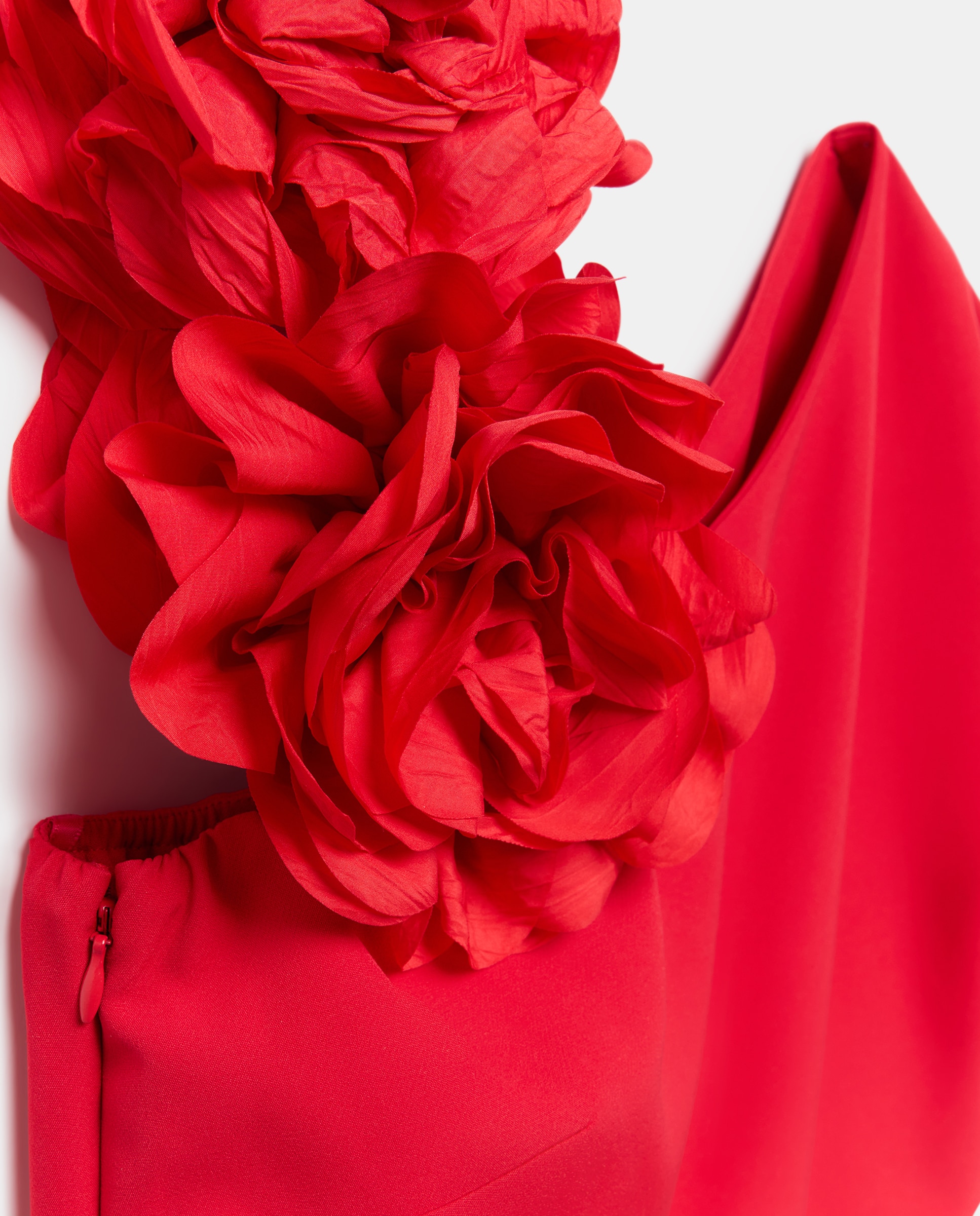 Macacão Assimétrico com Capelina Floral 600 Vermelho-6