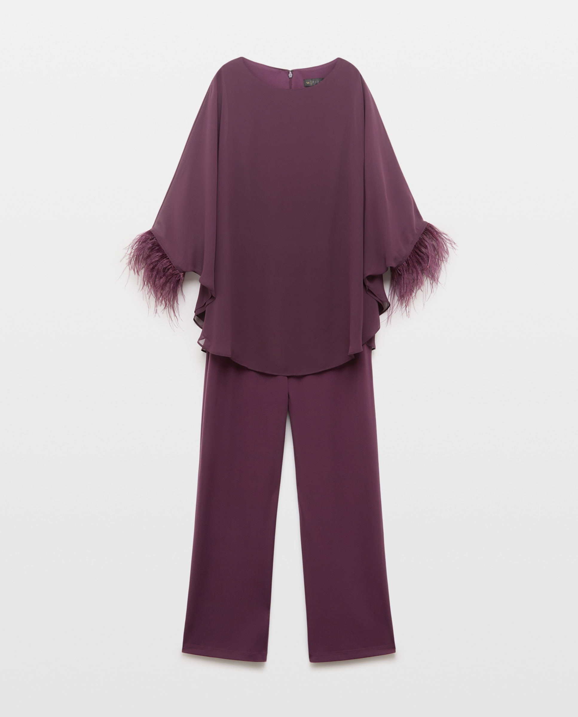 Mono de mujer con capa y plumas - Woman Fiesta El Corte Inglés - 291 Berenjena 291 Berenjena-5