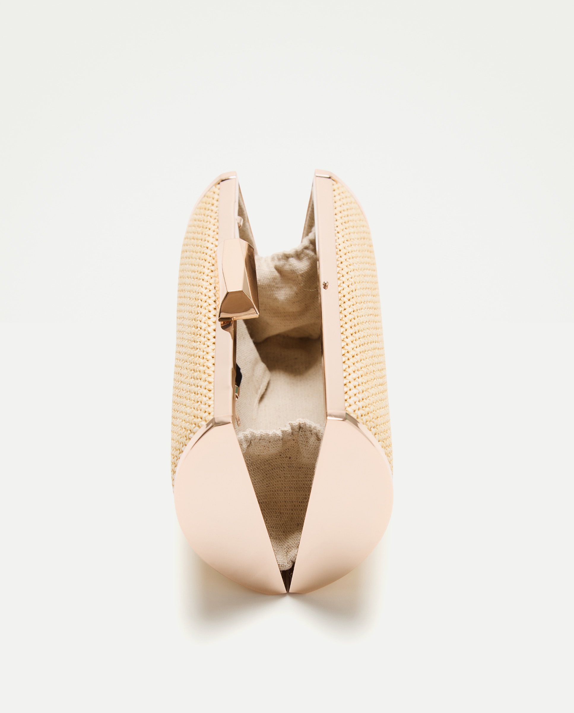 Mala Clutch de Ráfia em Forma de Cilindro 120 Cru-5