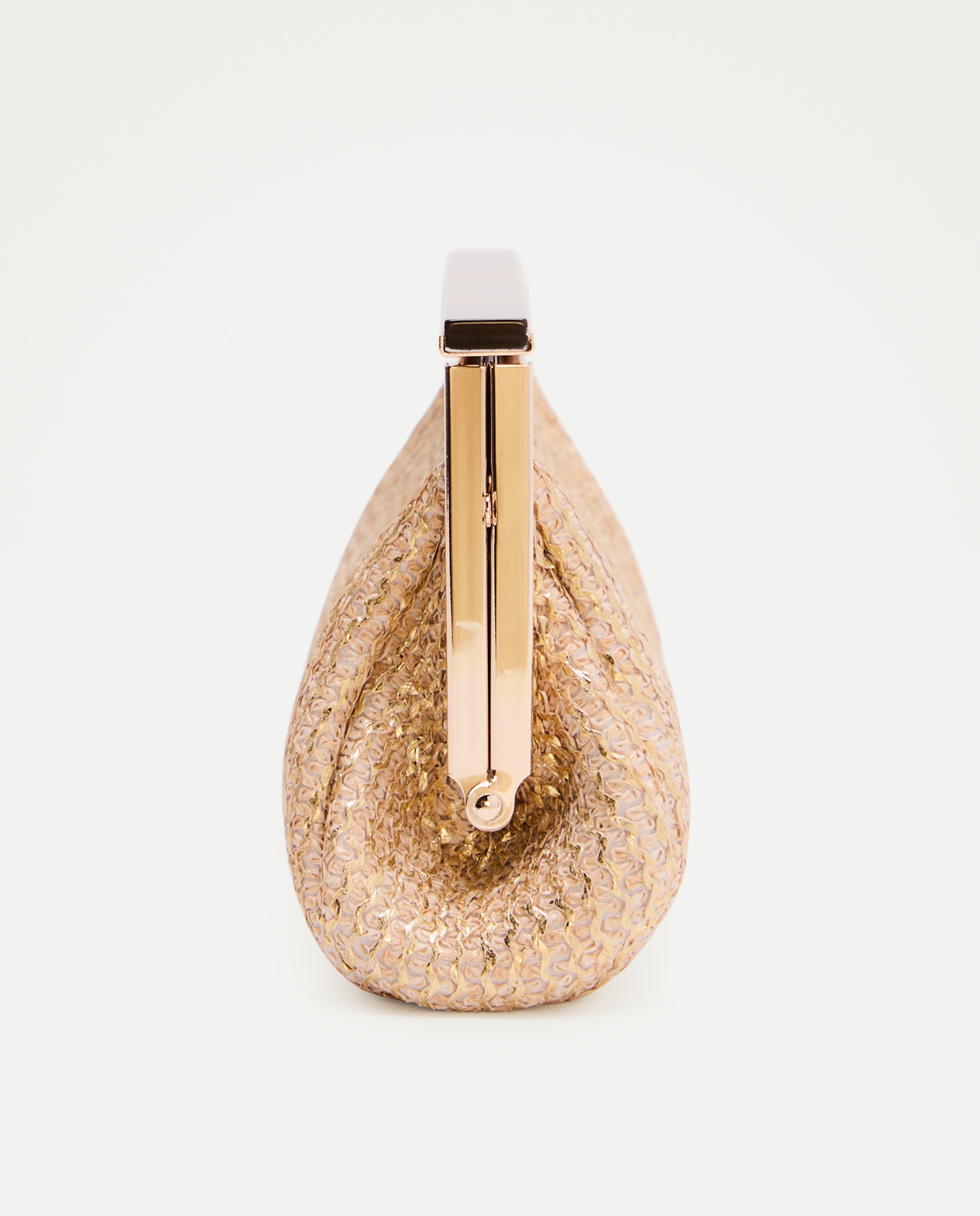 Mala Clutch de Ráfia de Forma Alargada 391 Ouro Velho-2