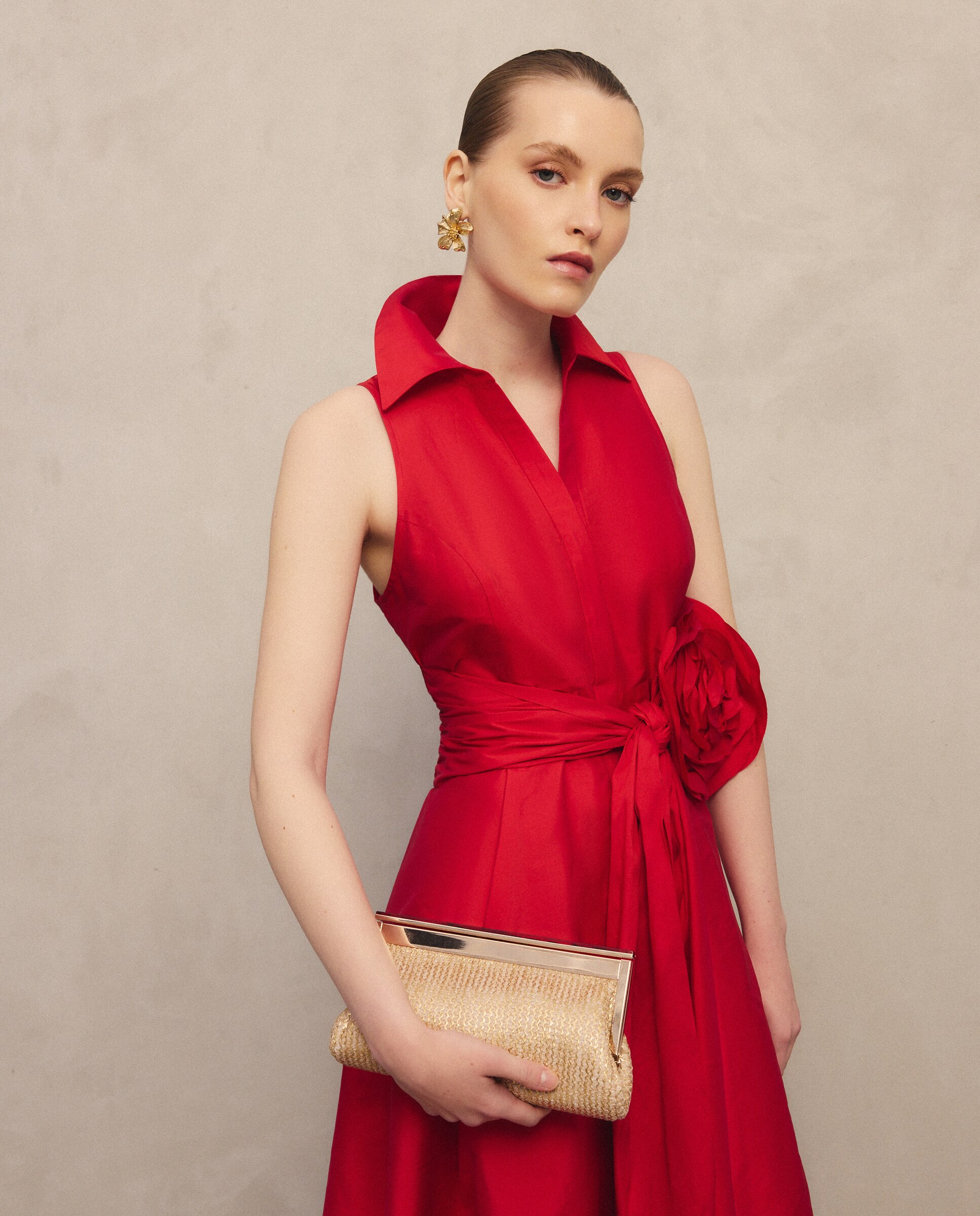 Mala Clutch de Ráfia de Forma Alargada 391 Ouro Velho-7