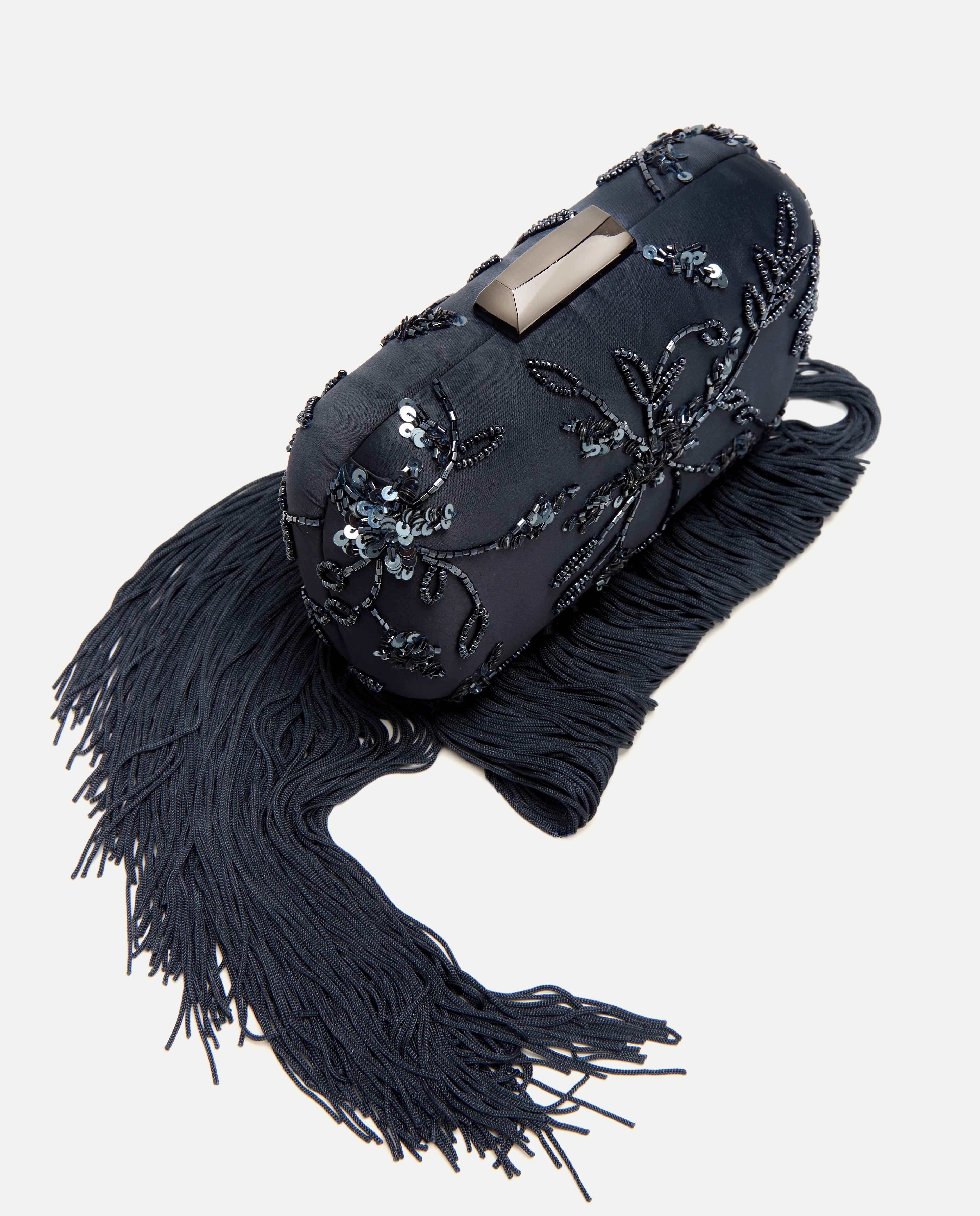 Mala Clutch com Bordado de Pedraria 830 Antracite-4