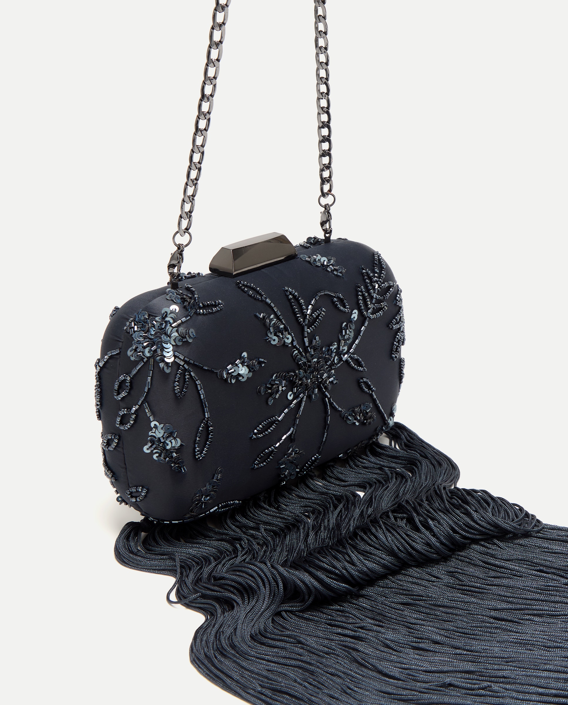 Mala Clutch com Bordado de Pedraria 830 Antracite-6