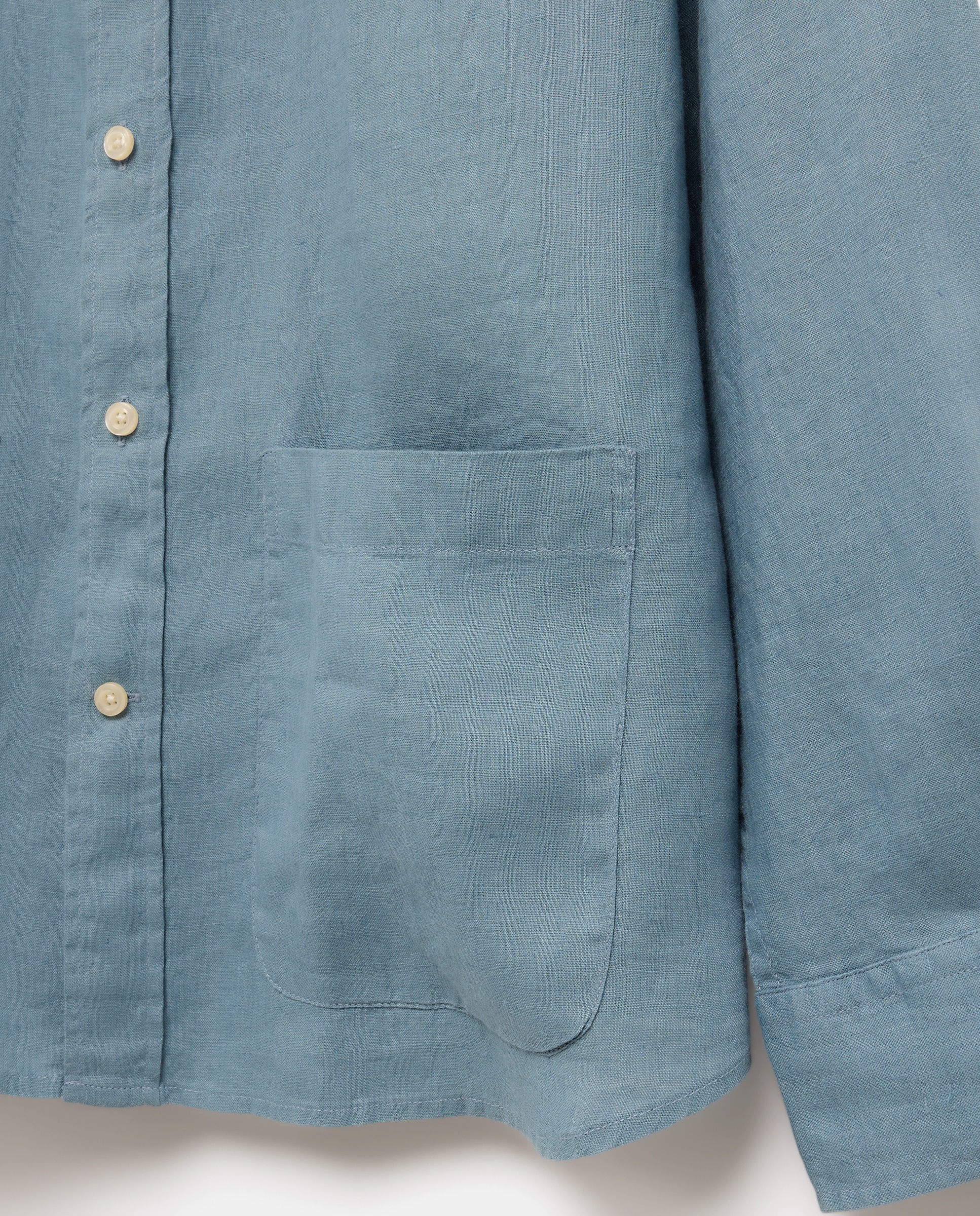 Camisa Guayabera de Linho Beachwear Azul-5