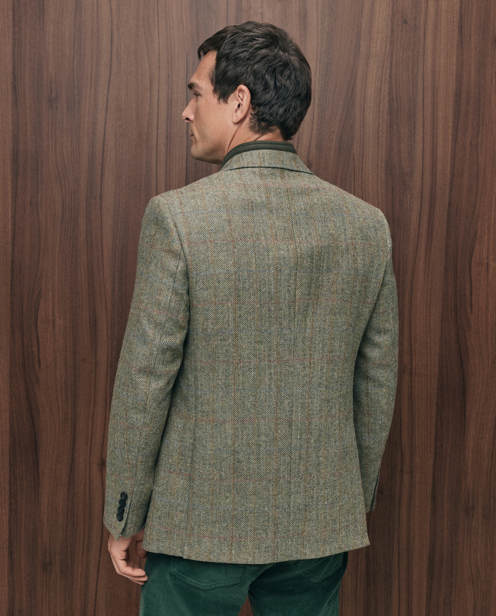 Imagen 3 de Chaqueta regular fit pechera desmontable espiga 100% lana hombre - Emidio Tucci - Verde Verde