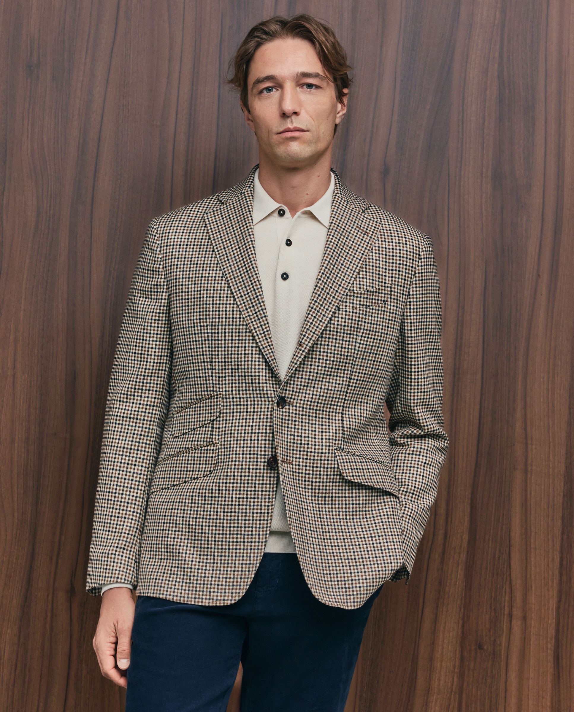 Chaqueta de hombre sport cuadro harris fit regular - Emidio Tucci - Marrón Marrón-1