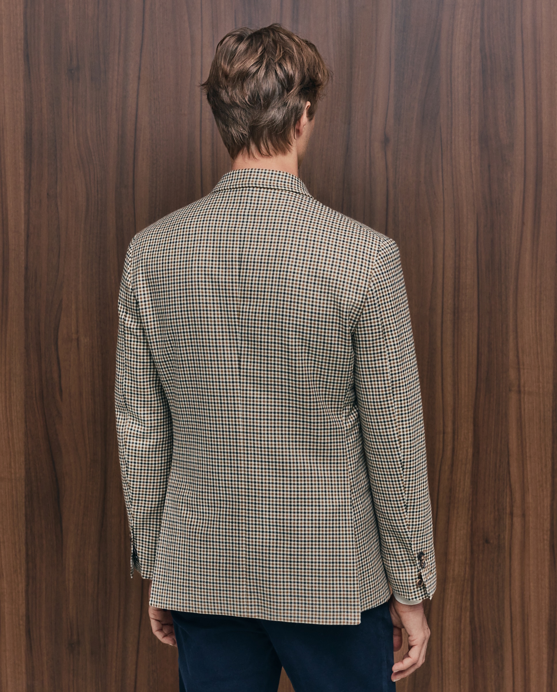 Chaqueta de hombre sport cuadro harris fit regular - Emidio Tucci - Marrón Marrón-3
