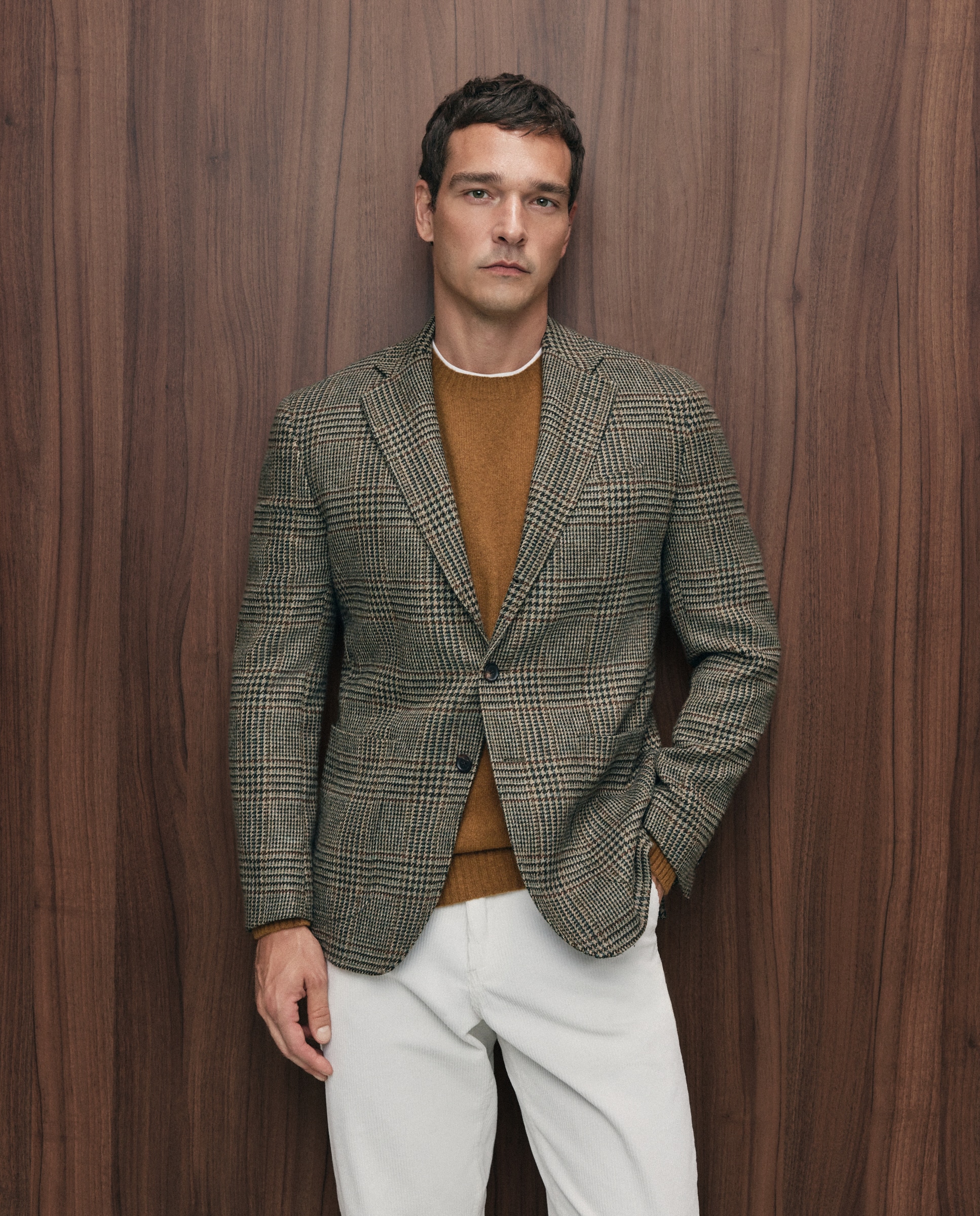 Chaqueta de hombre sport cuadro gales - Emidio Tucci - Kaki Kaki-1