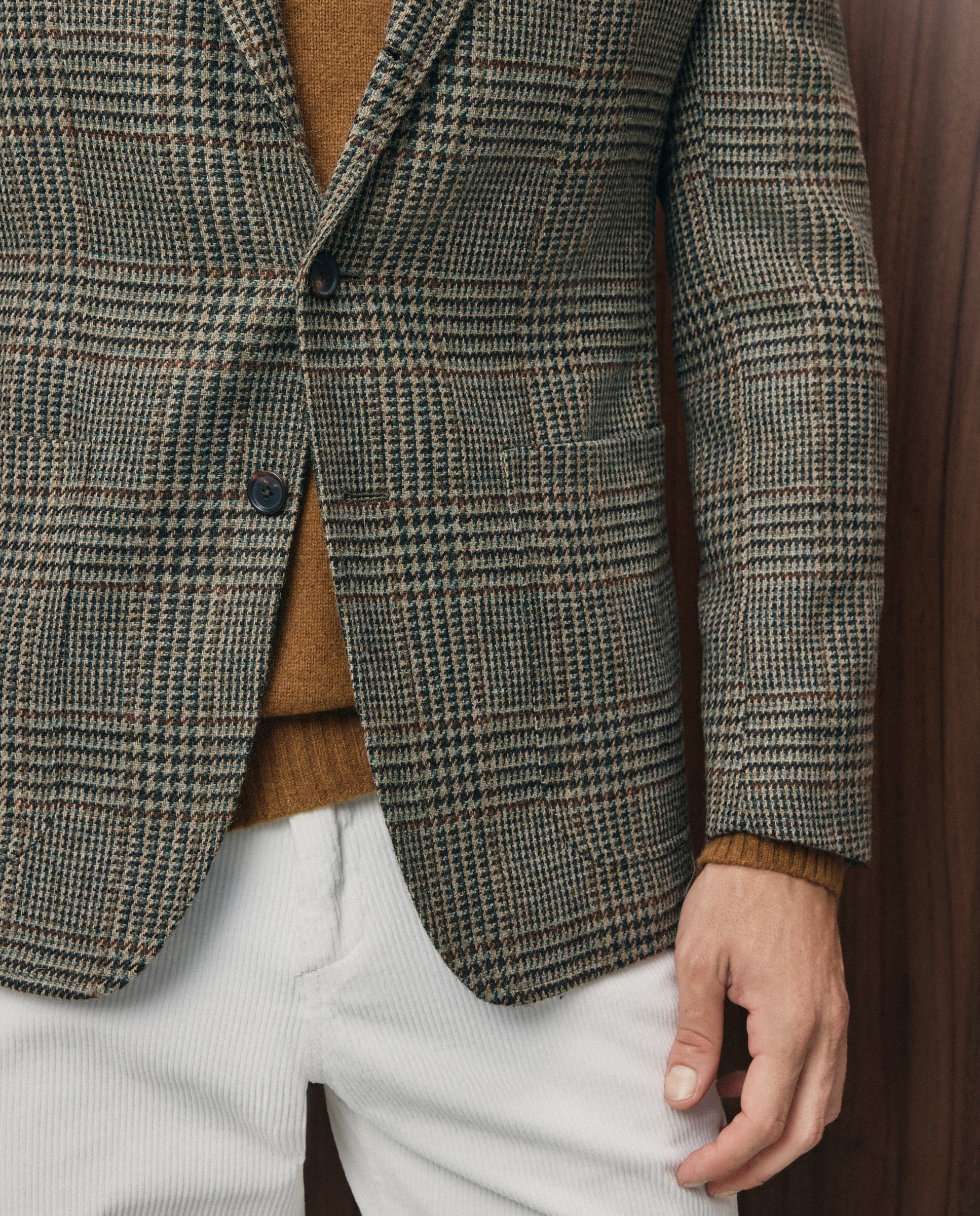 Chaqueta de hombre sport cuadro gales - Emidio Tucci - Kaki Kaki-4