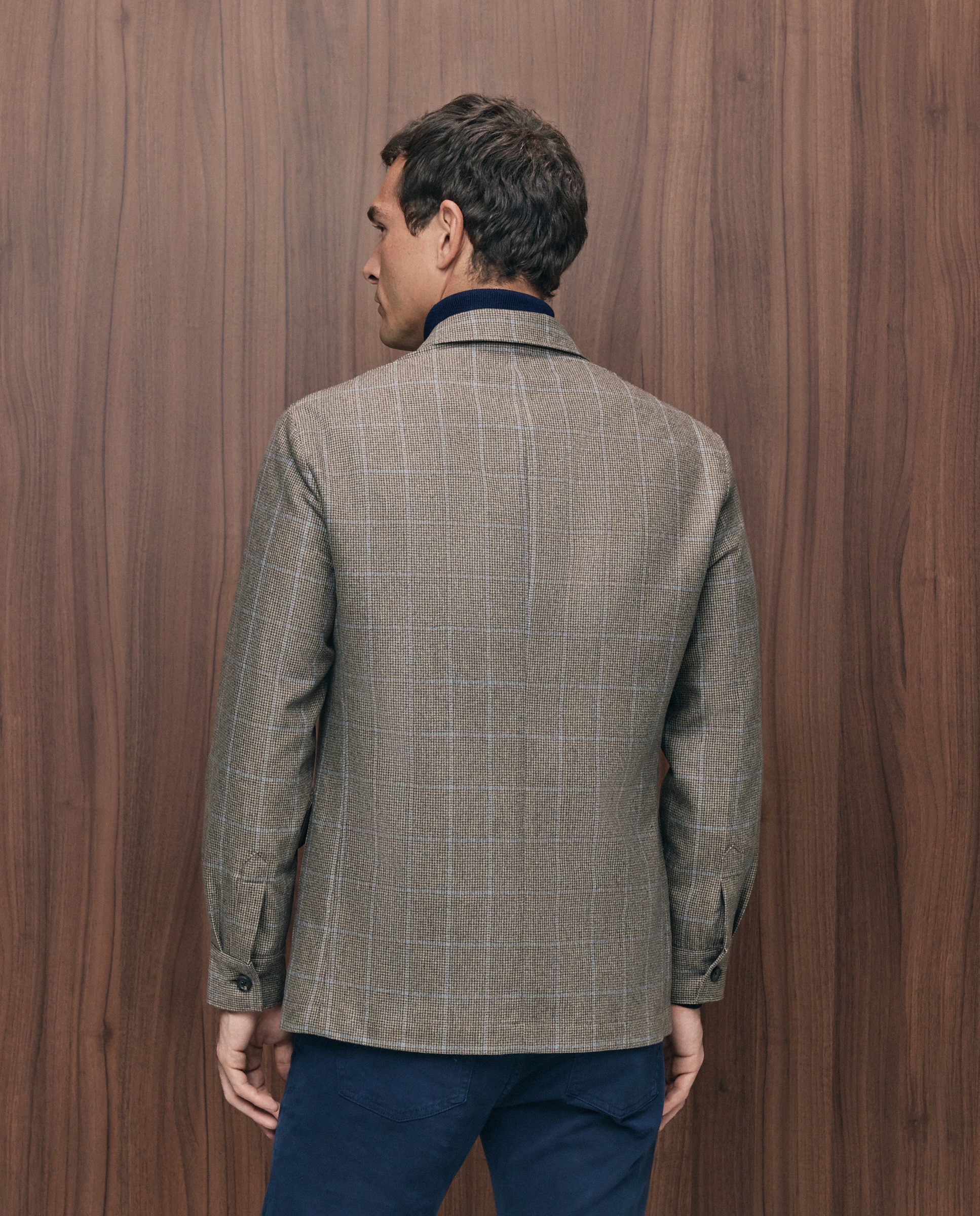 Chaqueta teba cuadro ventana lana cashmere hombre - Emidio Tucci - Tostado Tostado-3